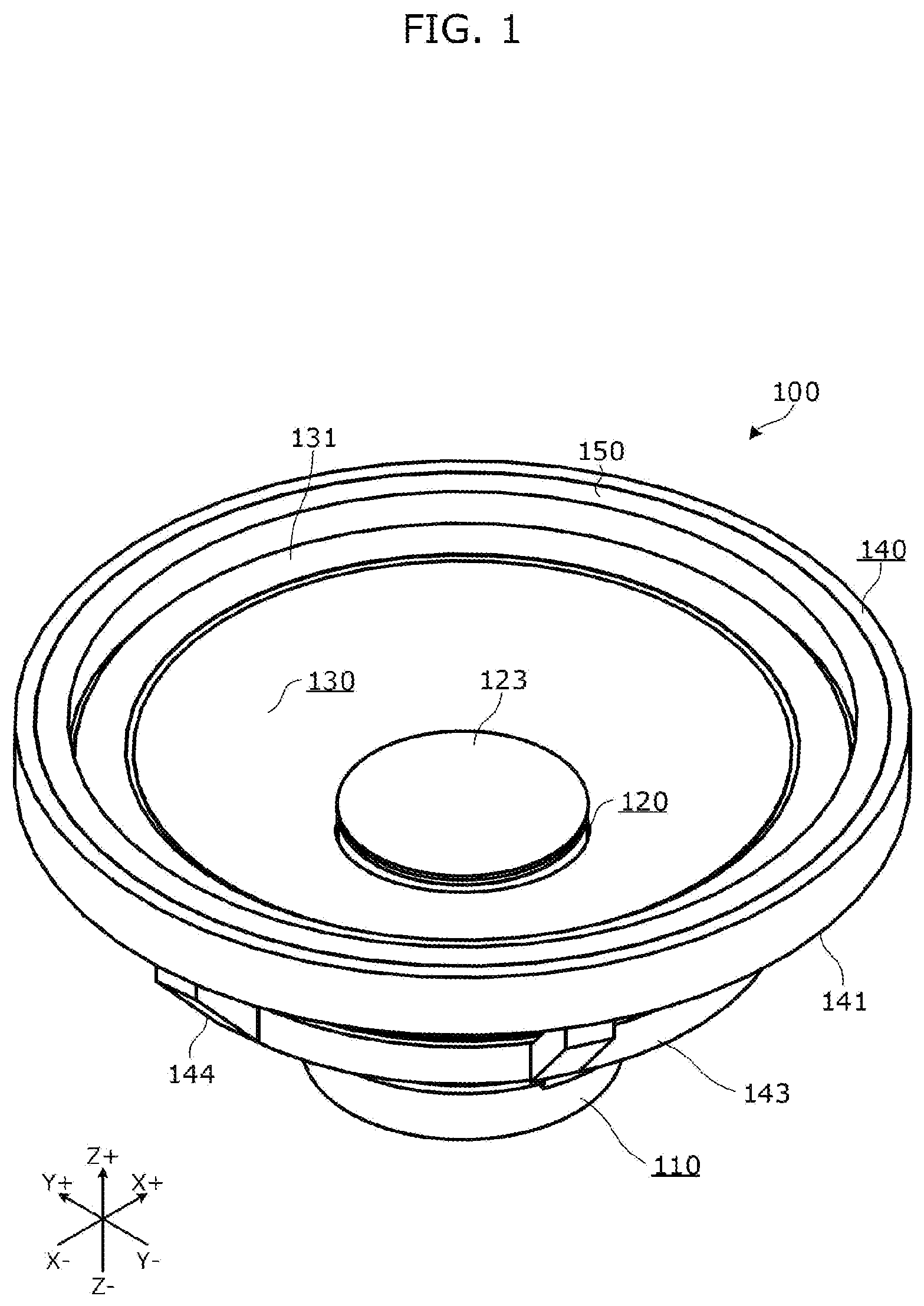 Patent US11778389 — Loudspeaker device — Figure 1