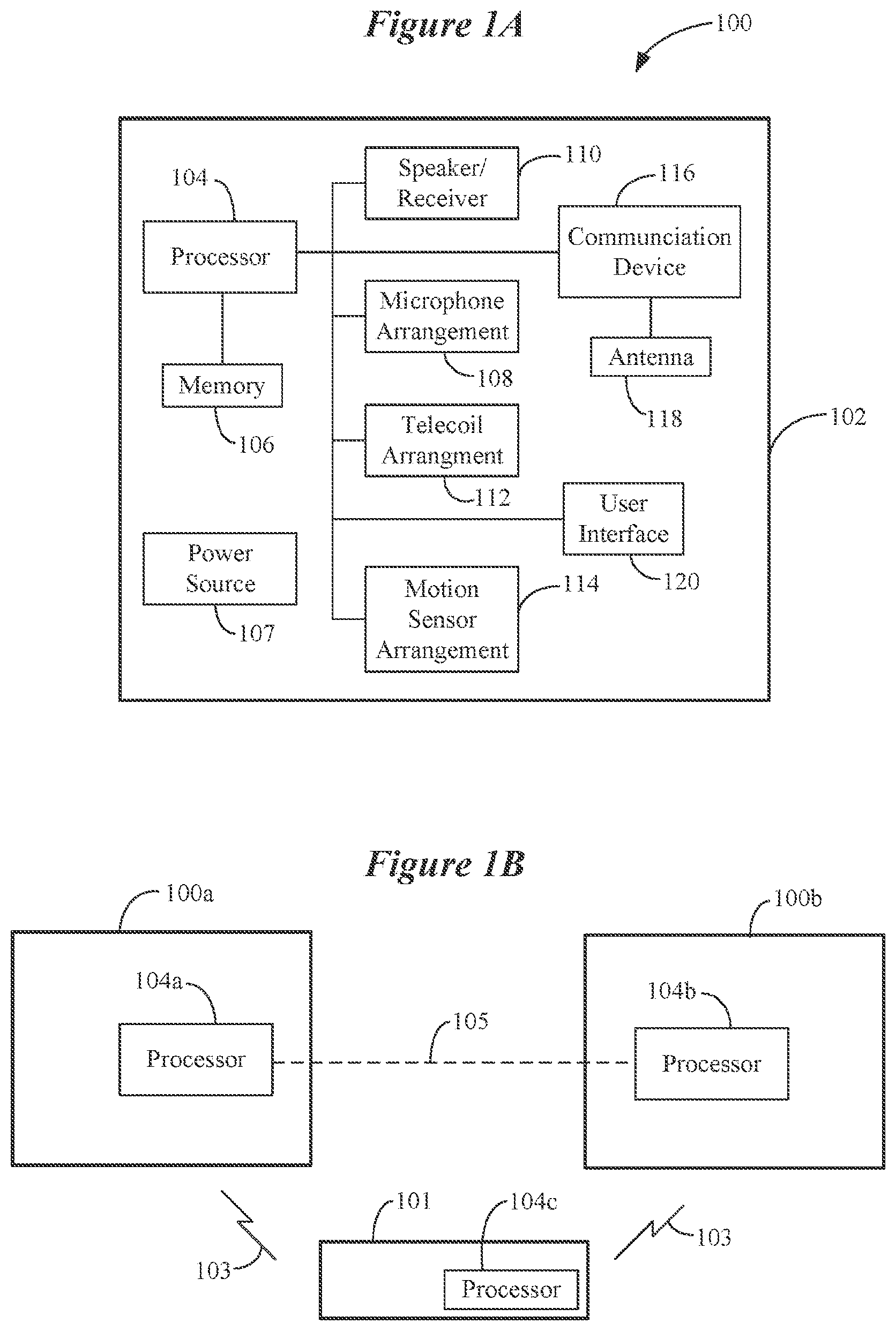 Patent US11778392 Figure 1 – Ear-worn electronic device configured to compensate for hunched or stooped posture