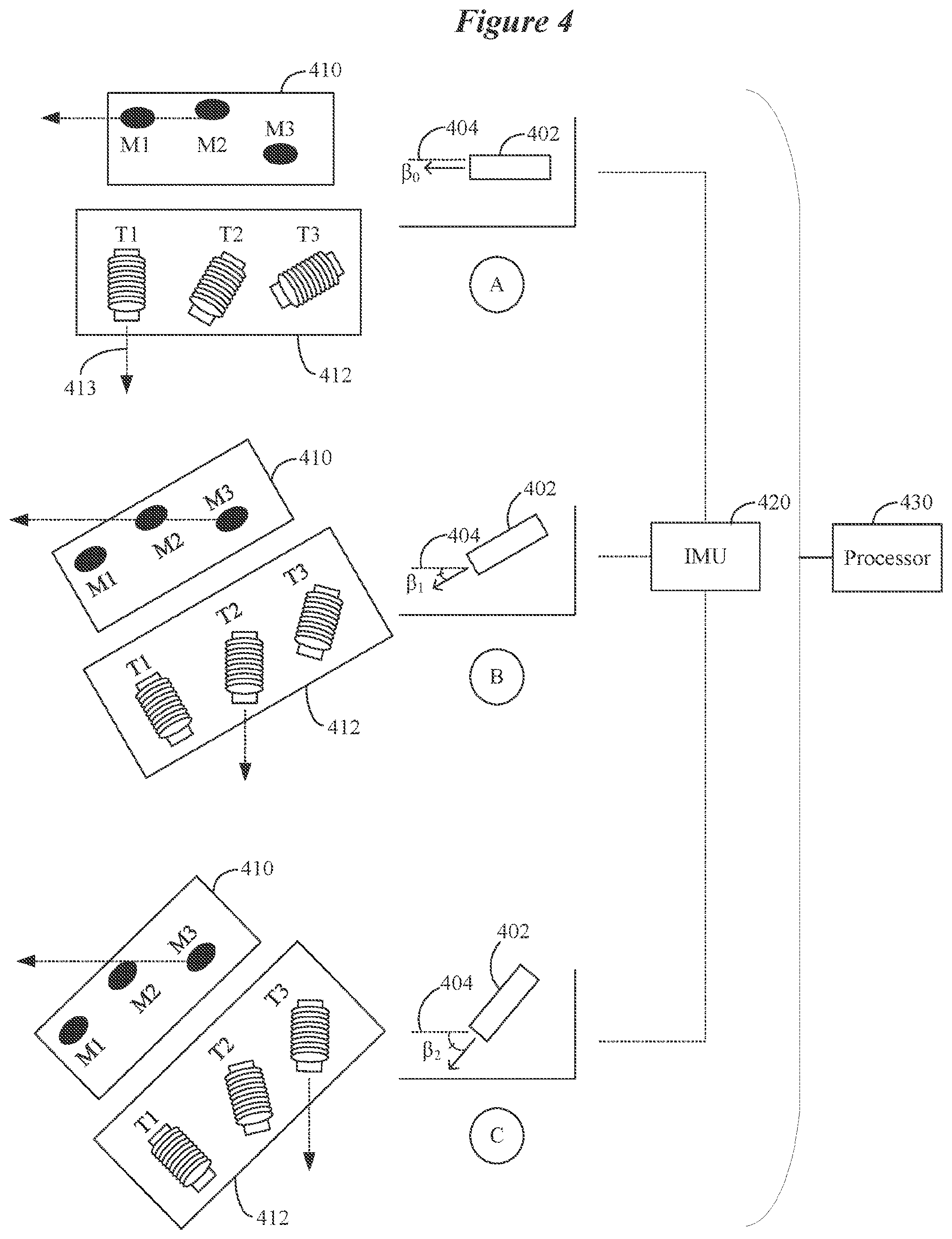 Patent US11778392 Figure 4 – Ear-worn electronic device configured to compensate for hunched or stooped posture