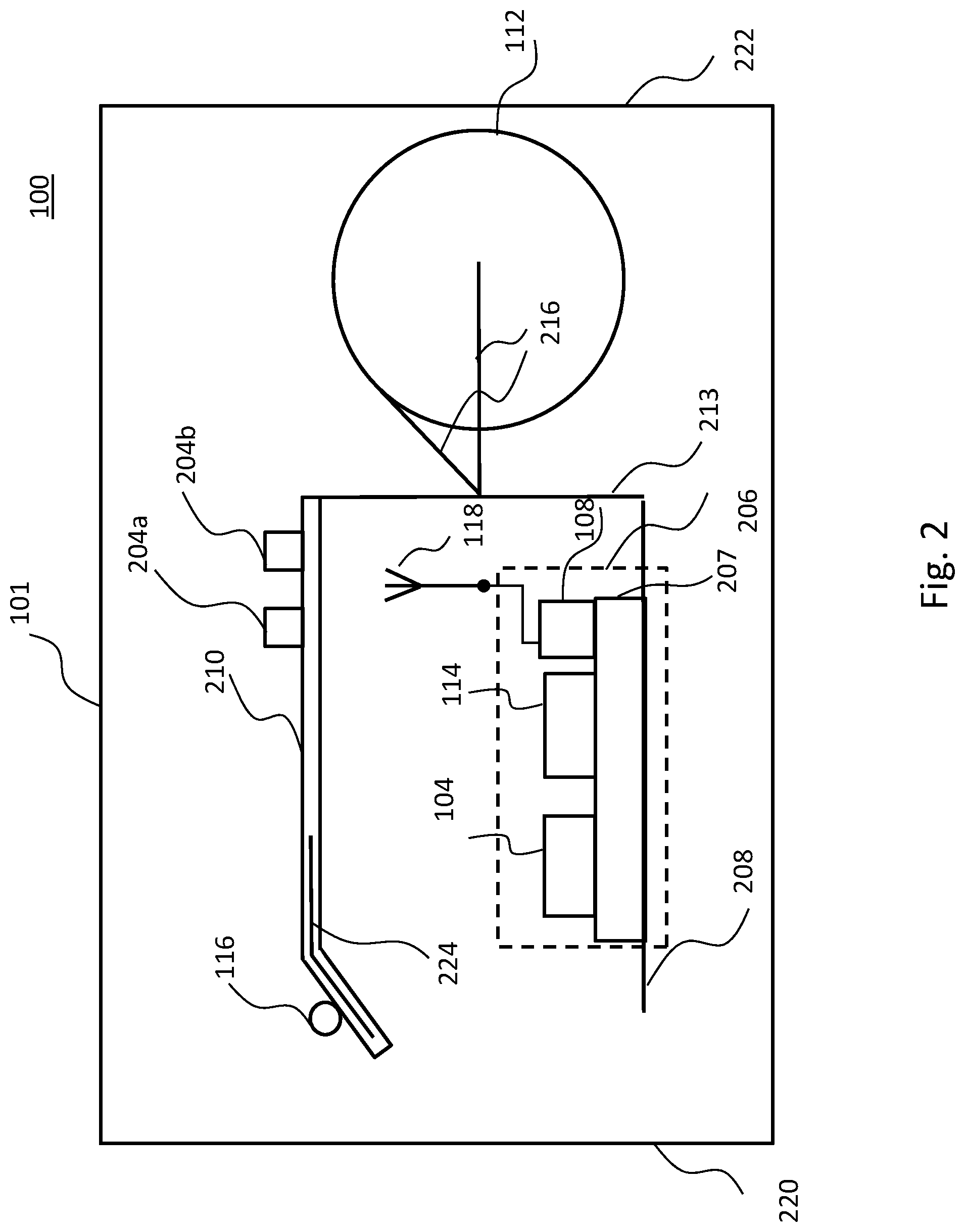 Patent US11778394 Figure 2 – Hearing device with an antenna