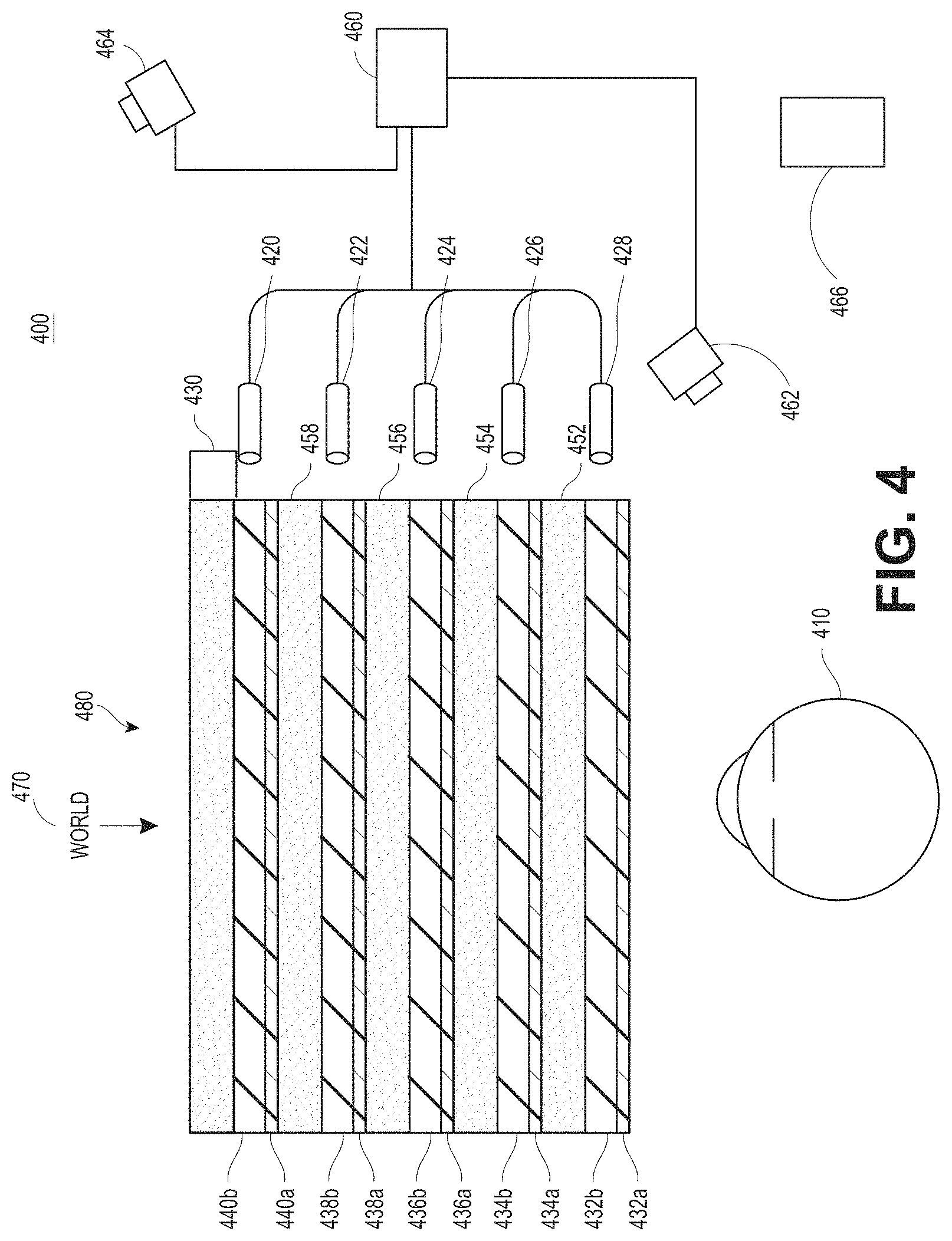 Patent US11778412 Figure 4 – Head pose mixing of audio files