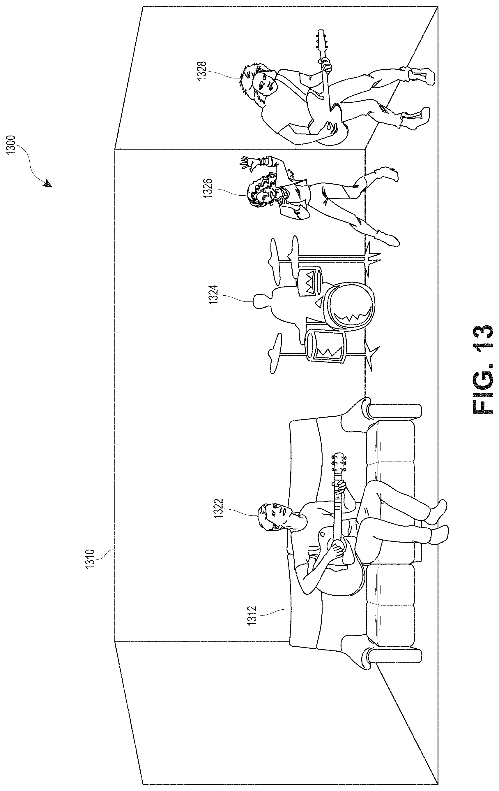 Patent US11778412 Figure 13 – Head pose mixing of audio files