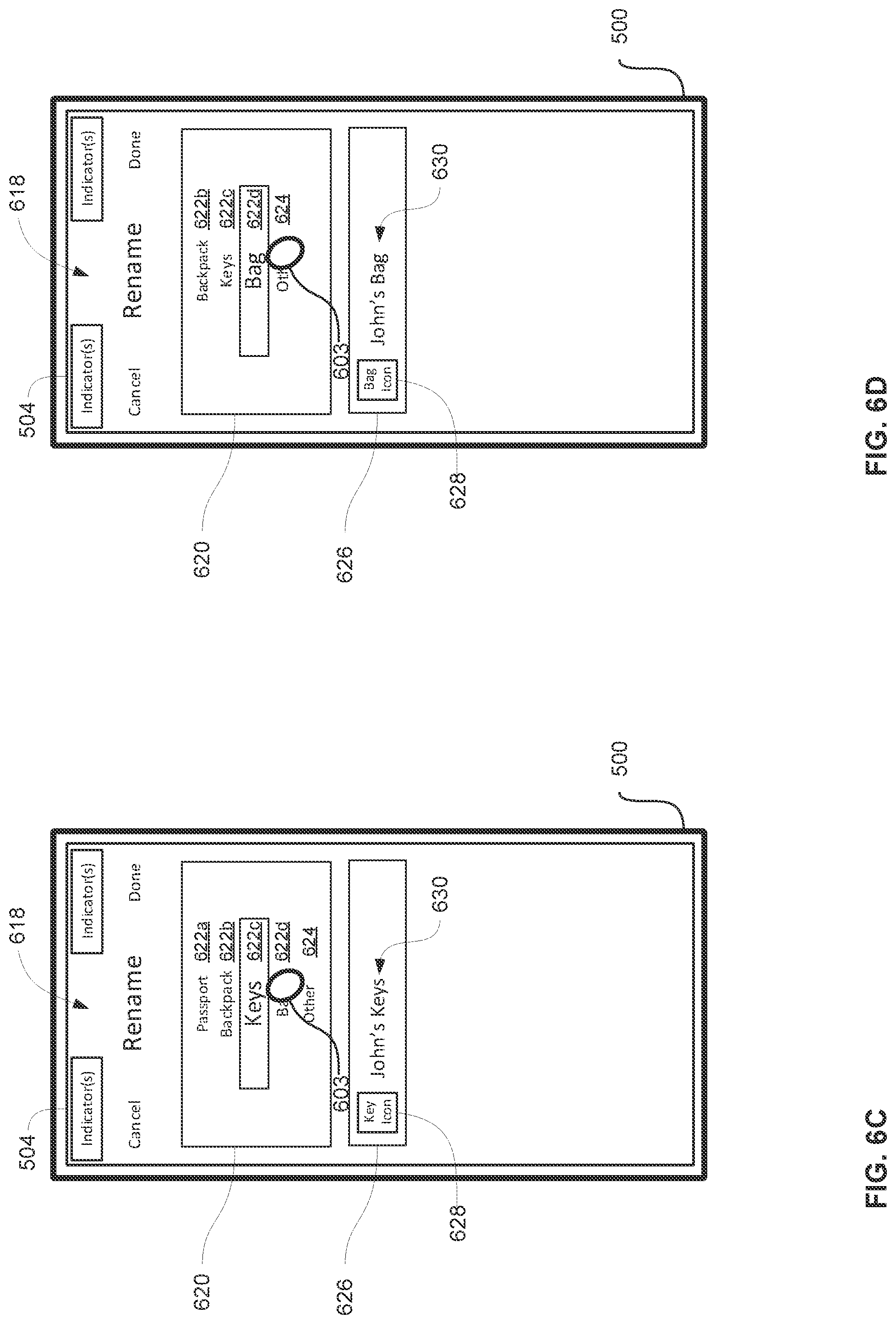 Patent US11778421 Figure 16 – User interfaces for tracking and finding items