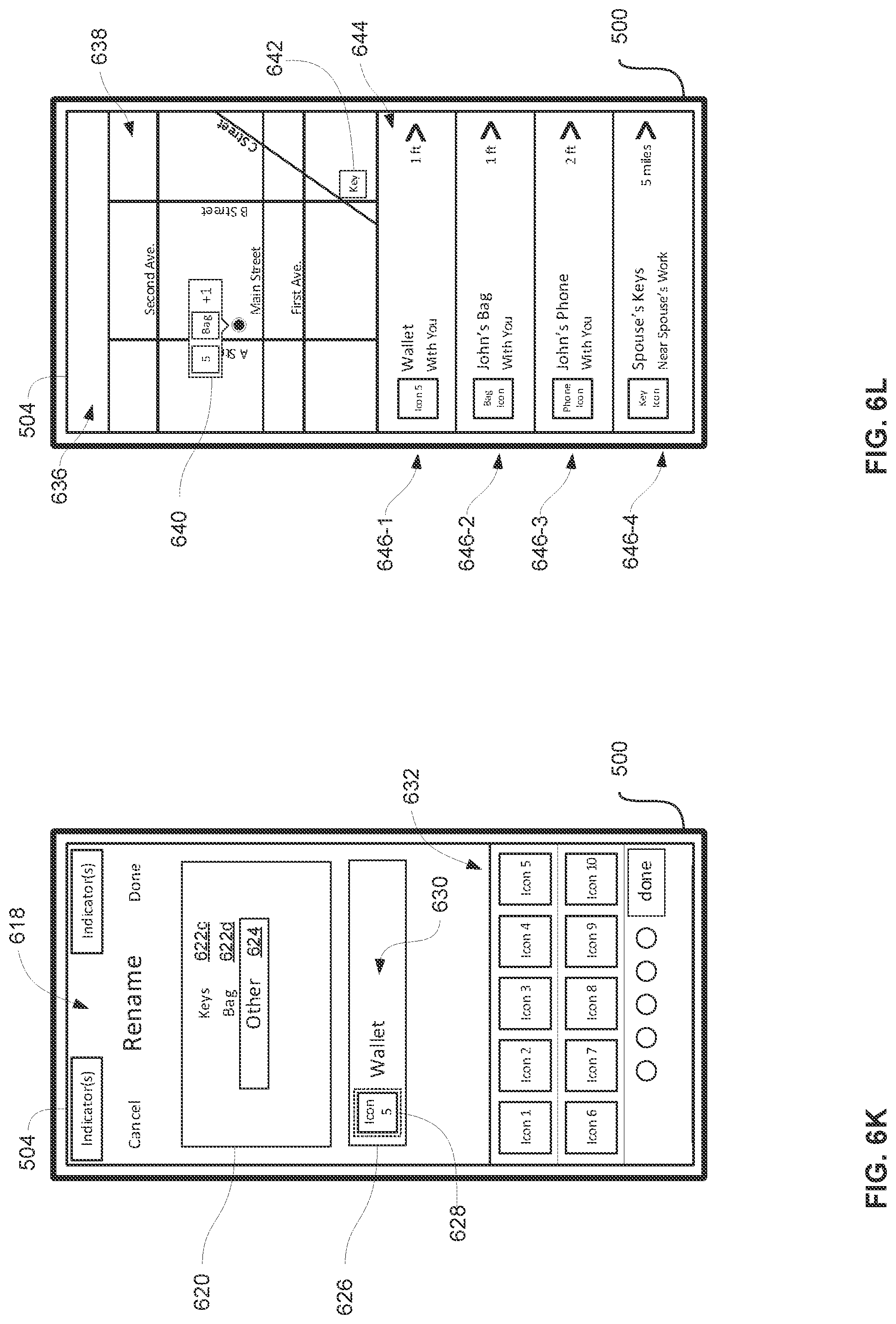Patent US11778421 Figure 20 – User interfaces for tracking and finding items