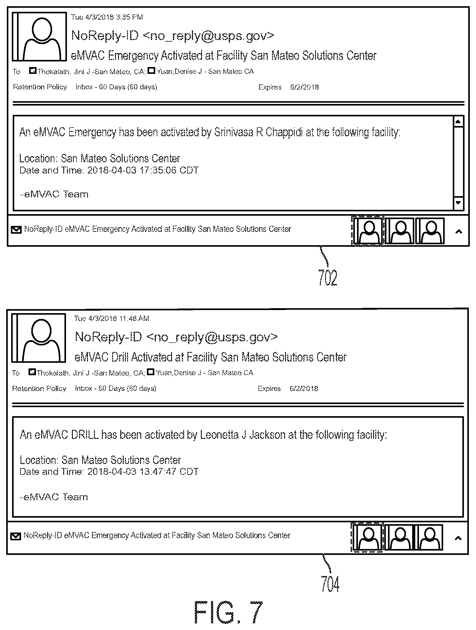 Patent US11778424 Figure 7 – Evacuation tracking