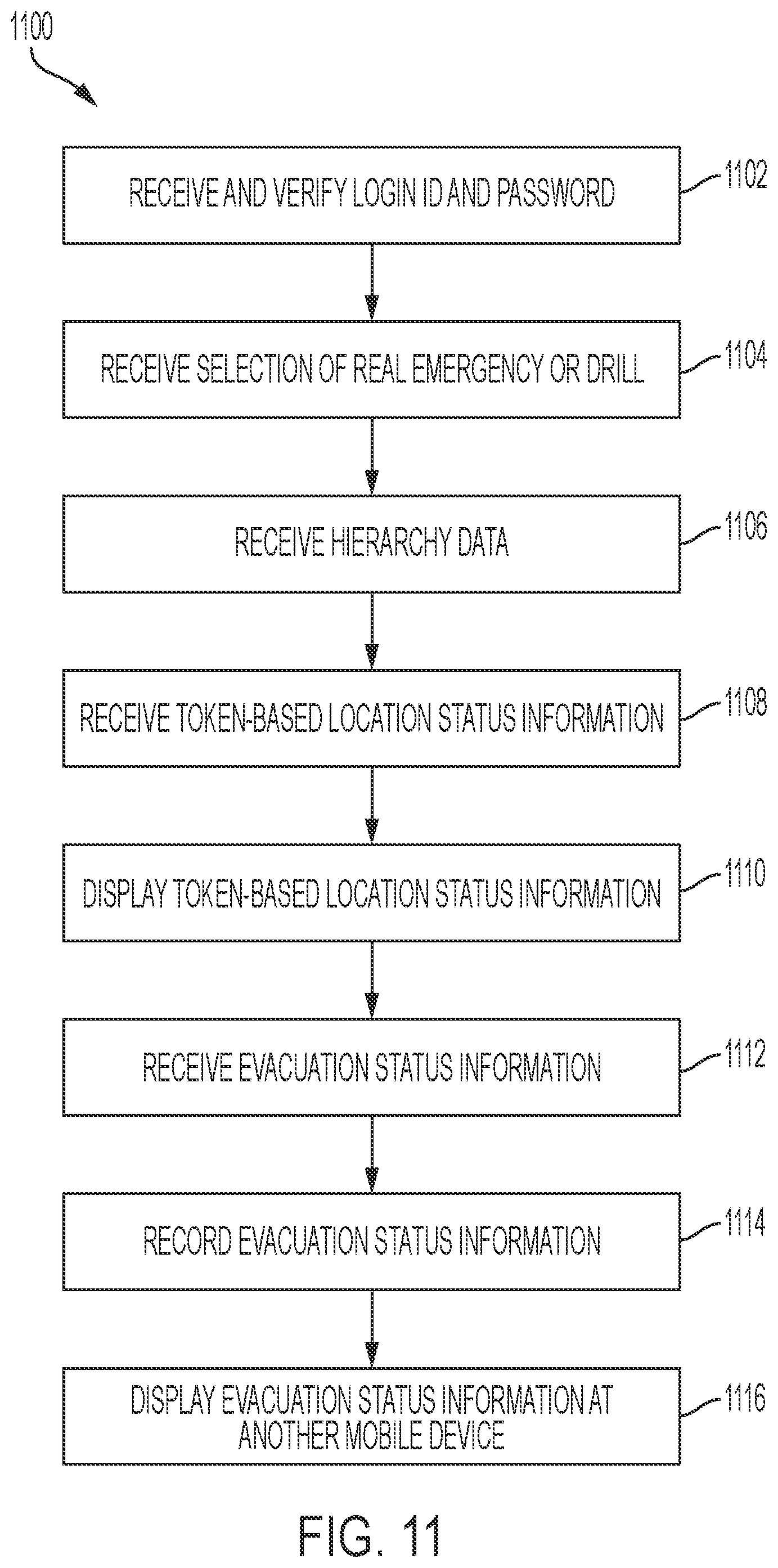 Patent US11778424 Figure 11 – Evacuation tracking