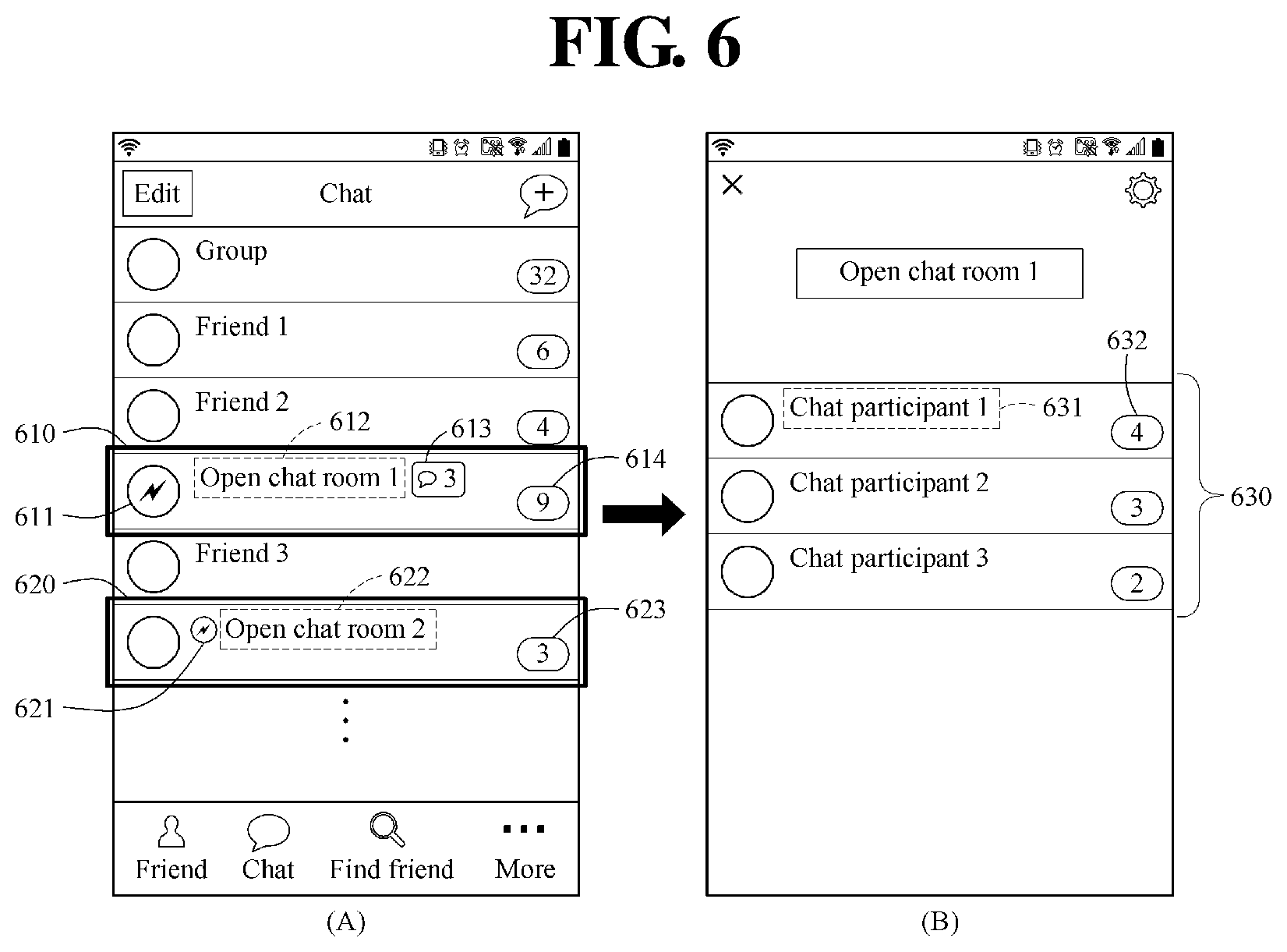 Patent US11778429 Figure 6 – Message service provision method for providing message service via open chat room corresponding to link information, and message server and terminal for executing same