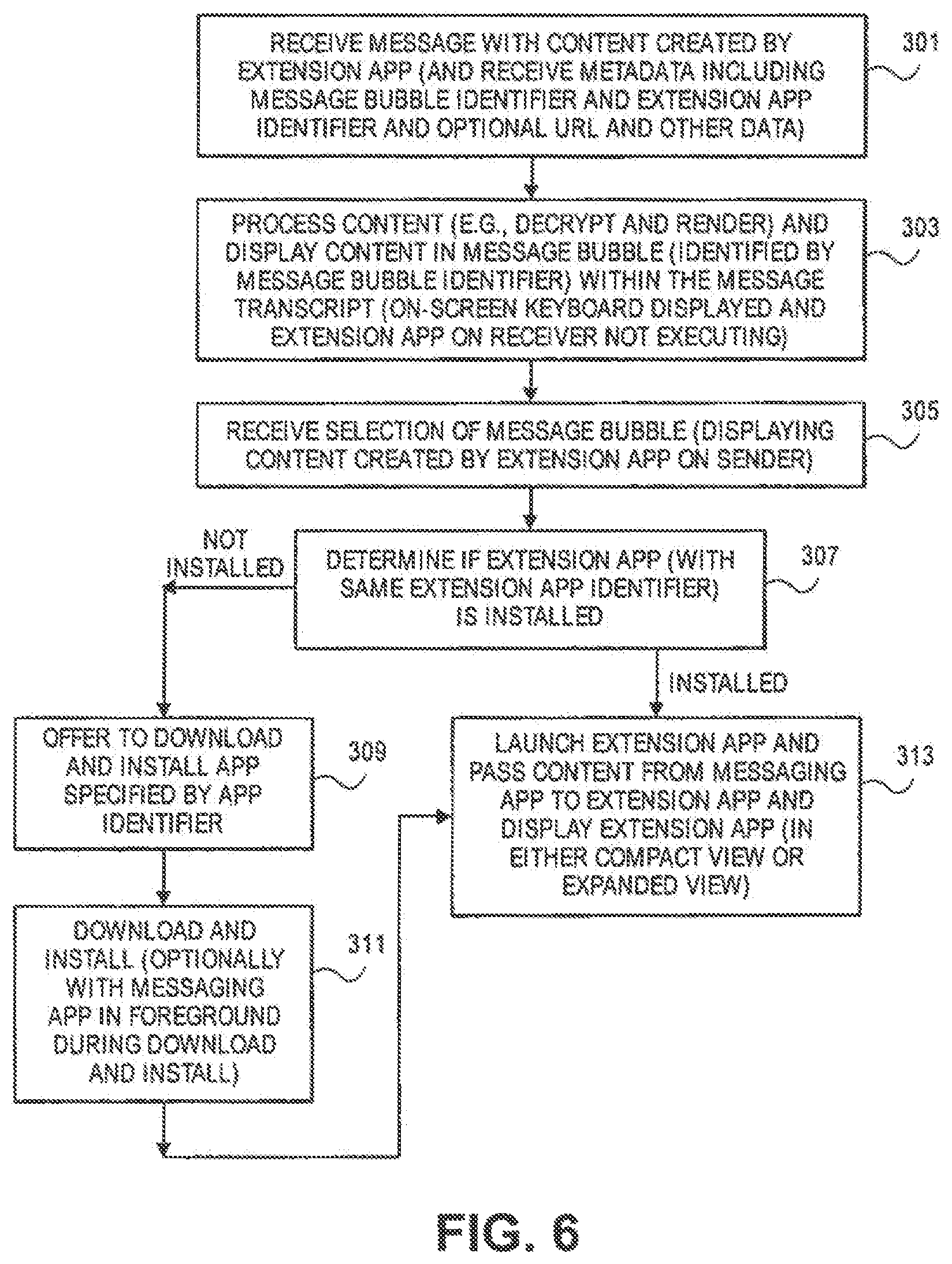 Patent US11778430 Figure 13 – Layers in messaging applications