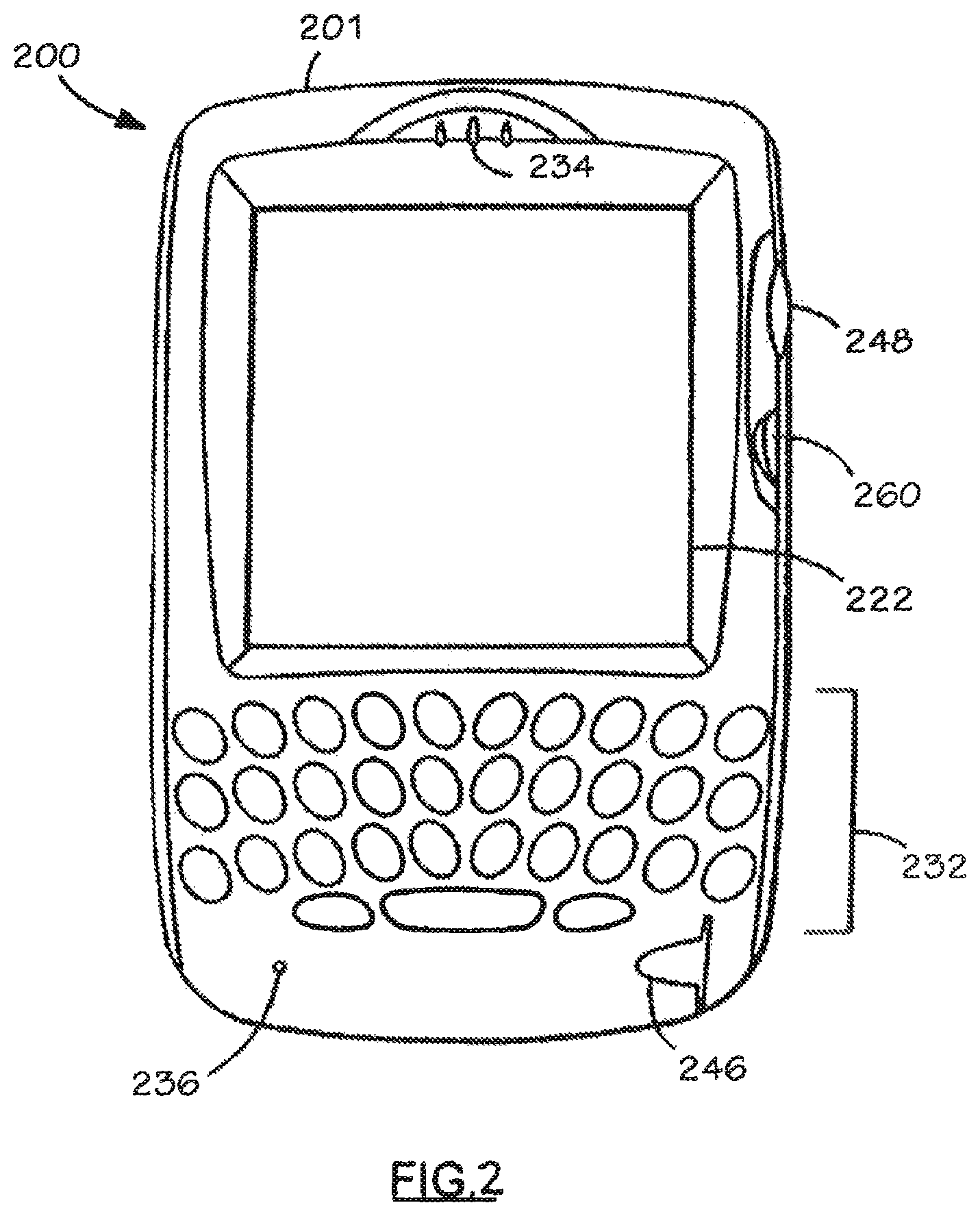 Patent US11778440 Figure 2 – Service mode display on a handheld communication device