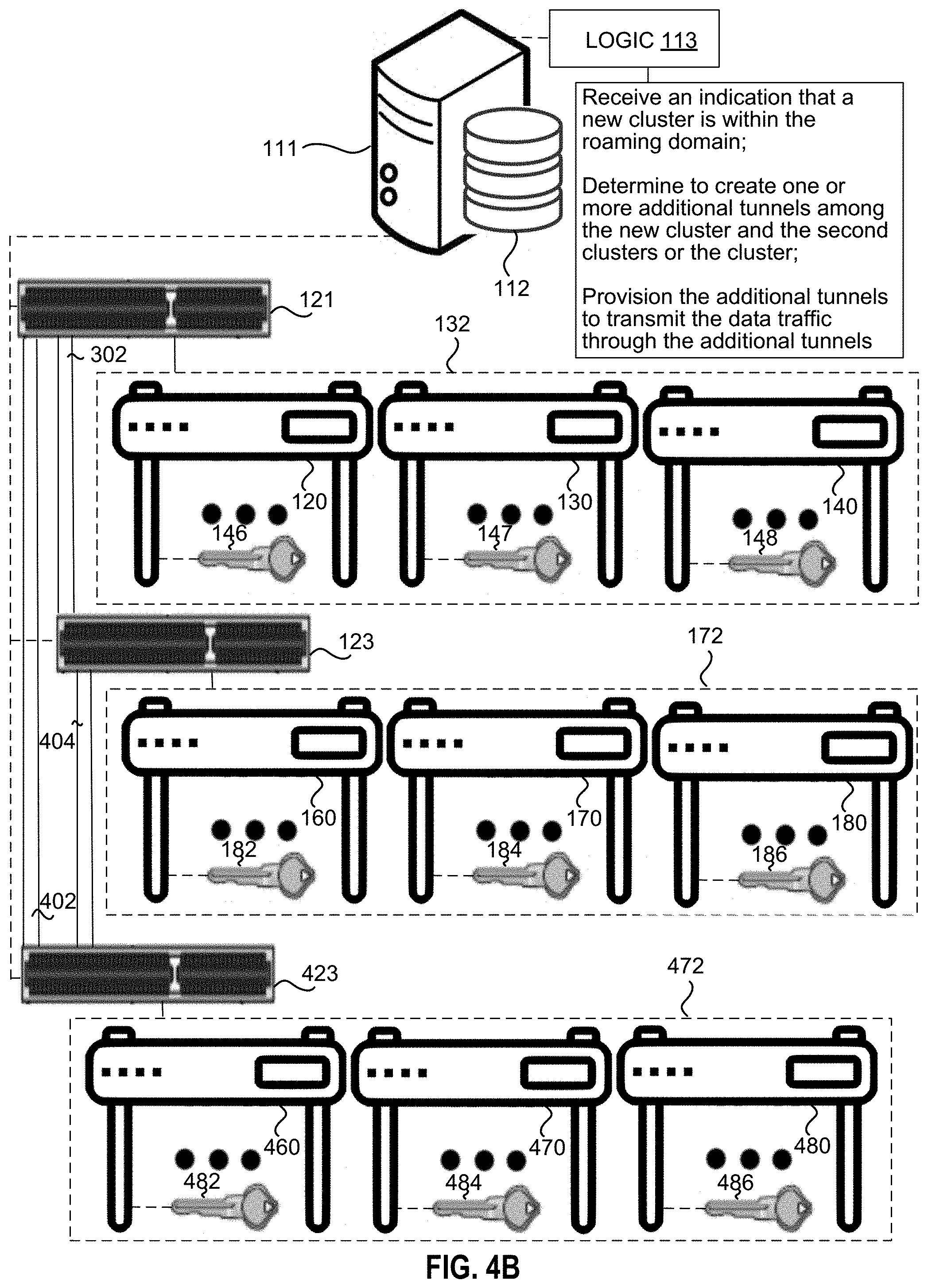 Patent US11778467 Figure 7 – Precaching precursor keys within a roaming domain of client devices