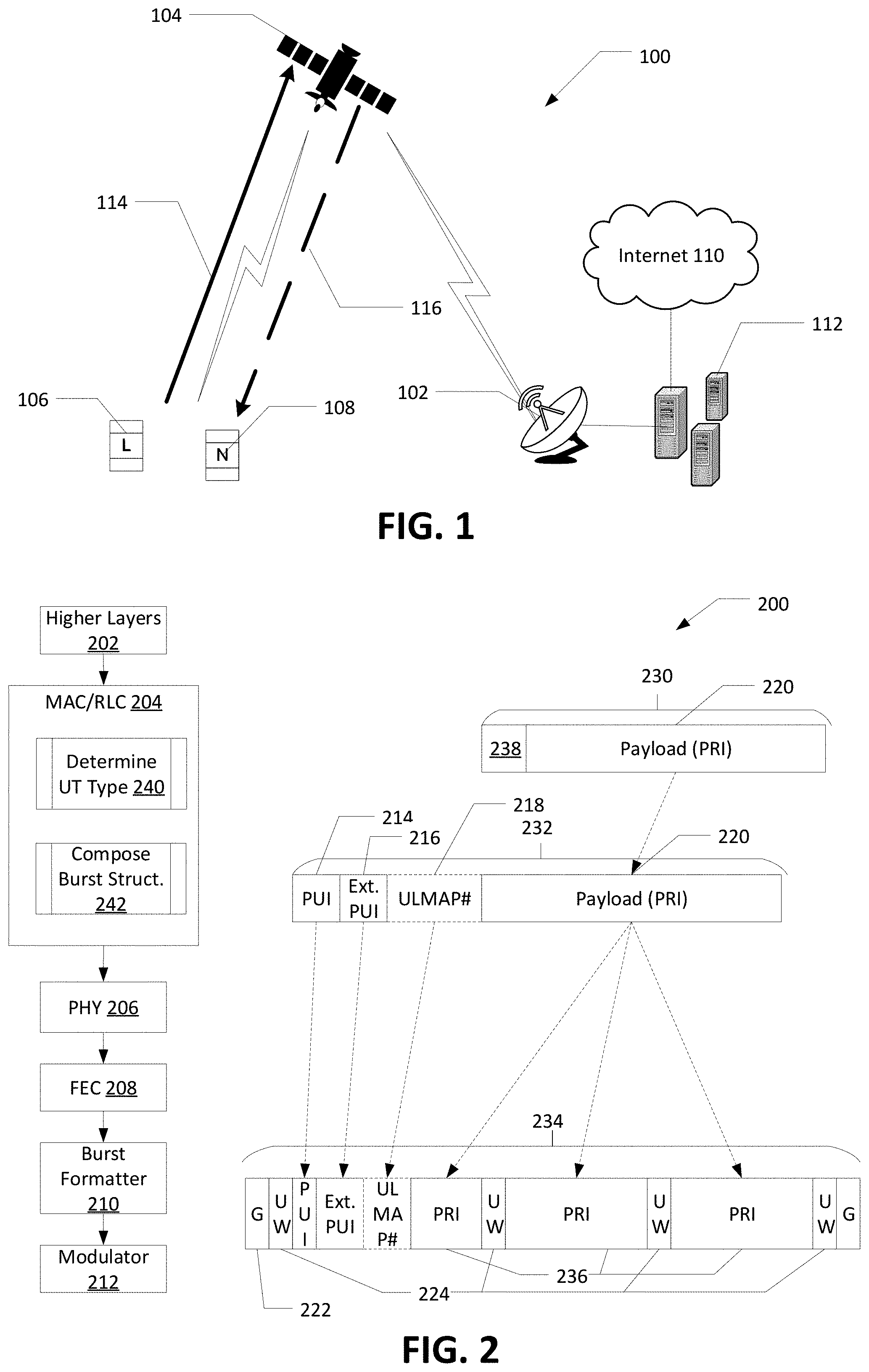 Patent US11778508 Figure 1 – Backward compatible physical layer and signaling for satellite communication