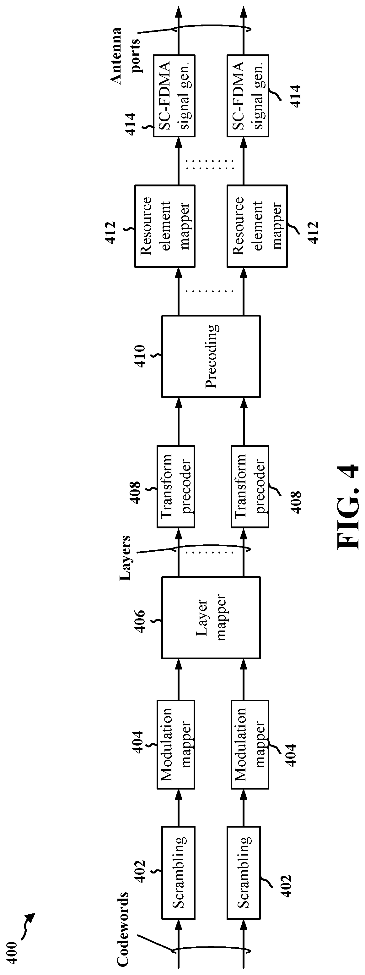Patent US11778519 Figure 4 – Wireless communication with non-punctured symbols