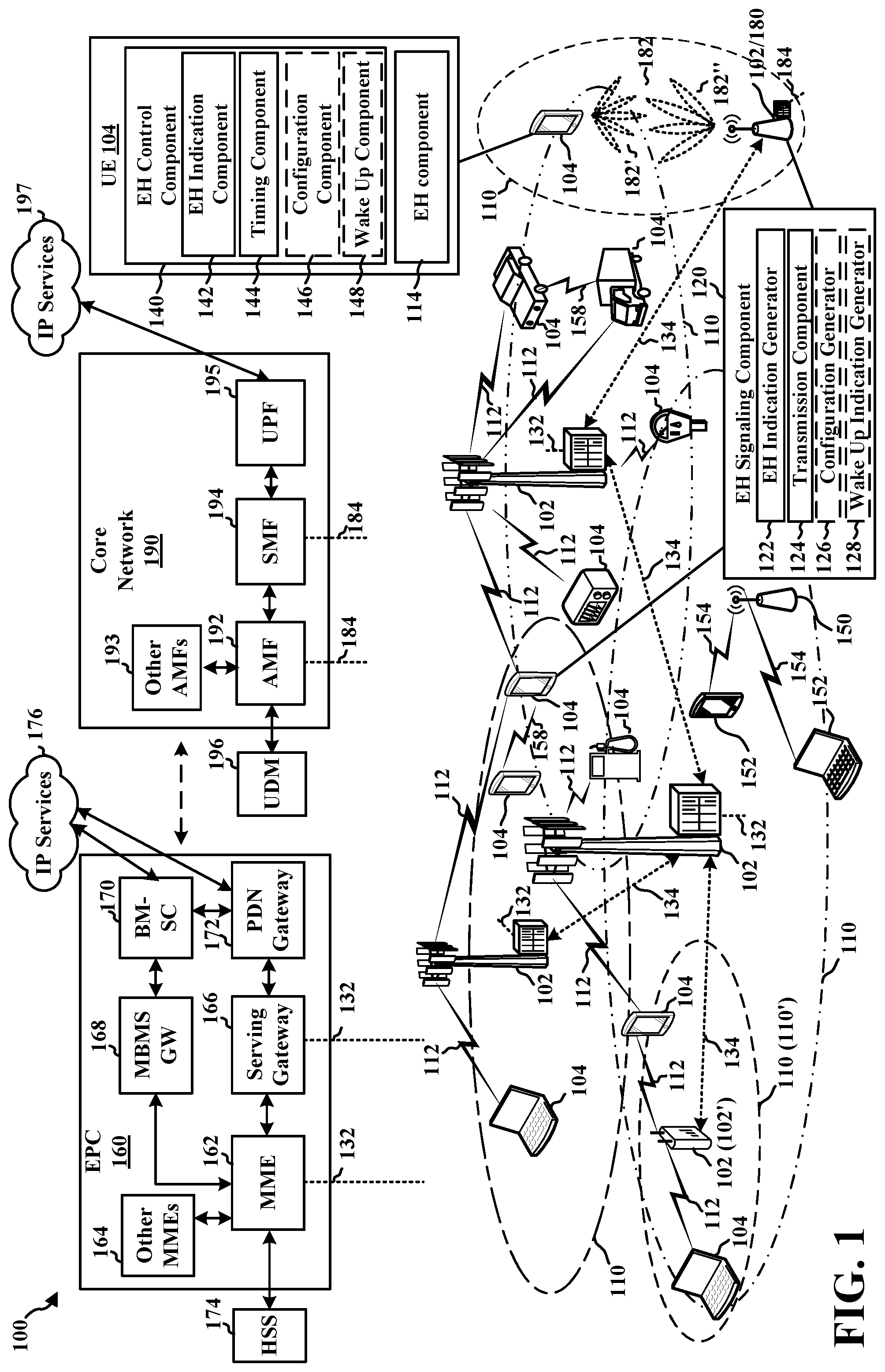 Patent US11778551 Figure 1 – Radio frequency energy harvesting indication signal