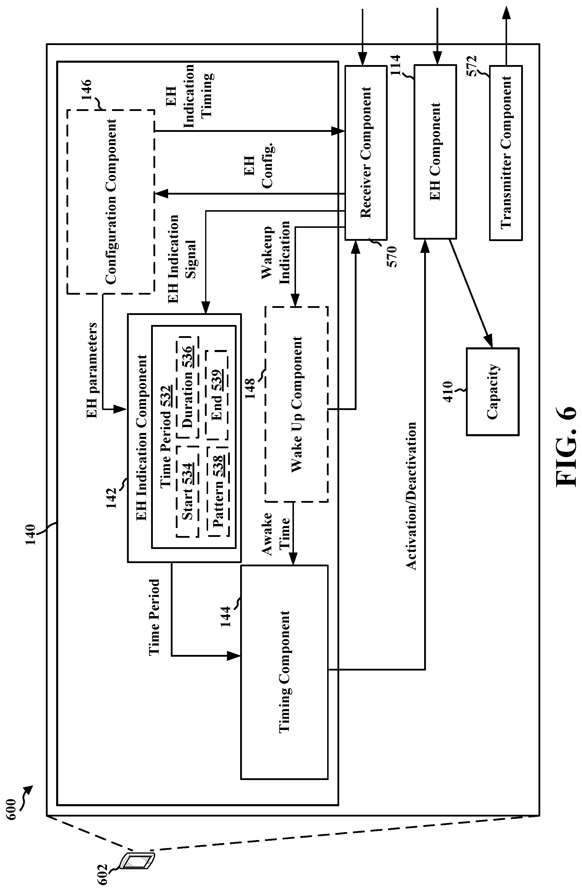 Patent US11778551 Figure 6 – Radio frequency energy harvesting indication signal