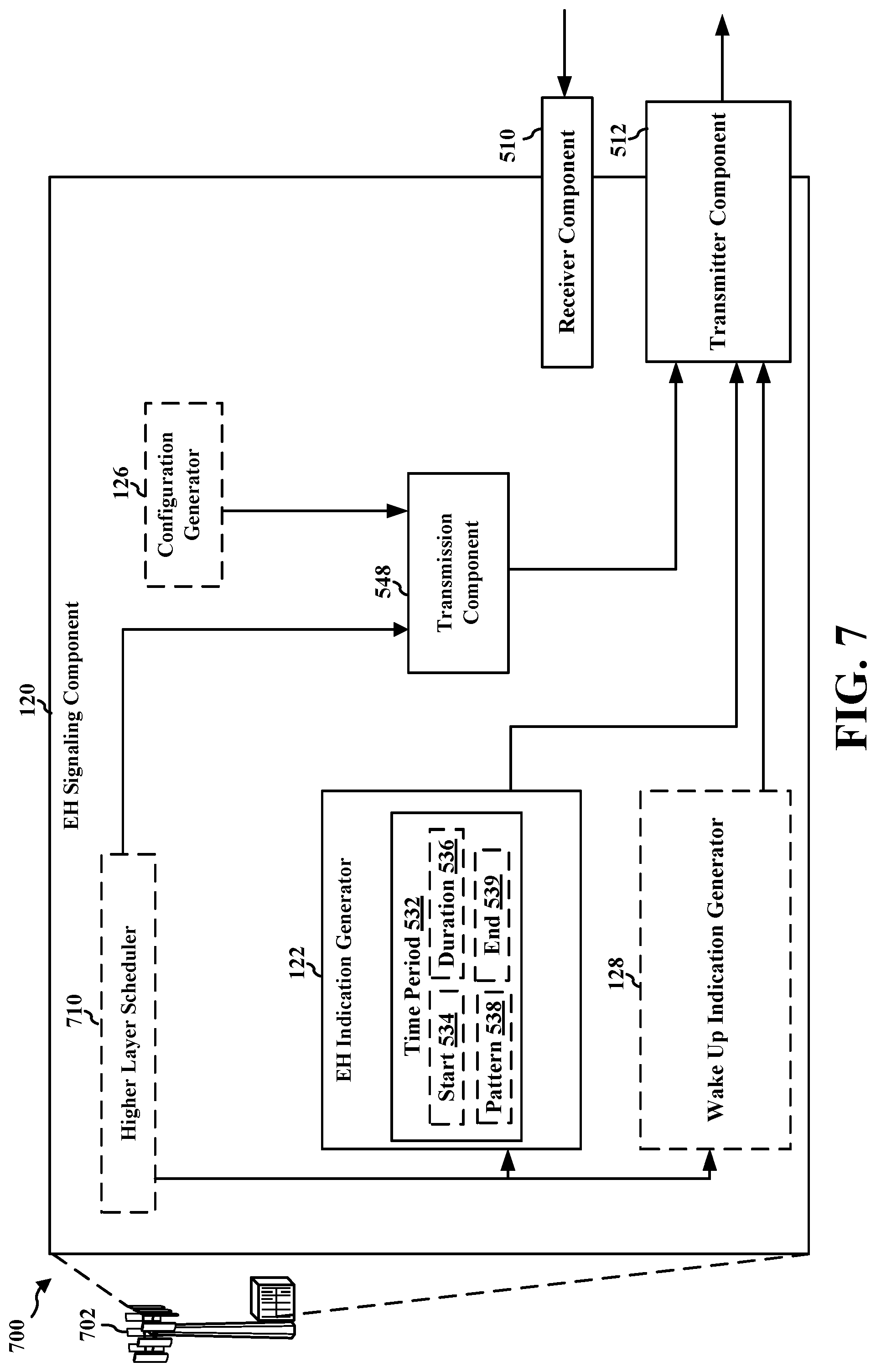 Patent US11778551 Figure 7 – Radio frequency energy harvesting indication signal