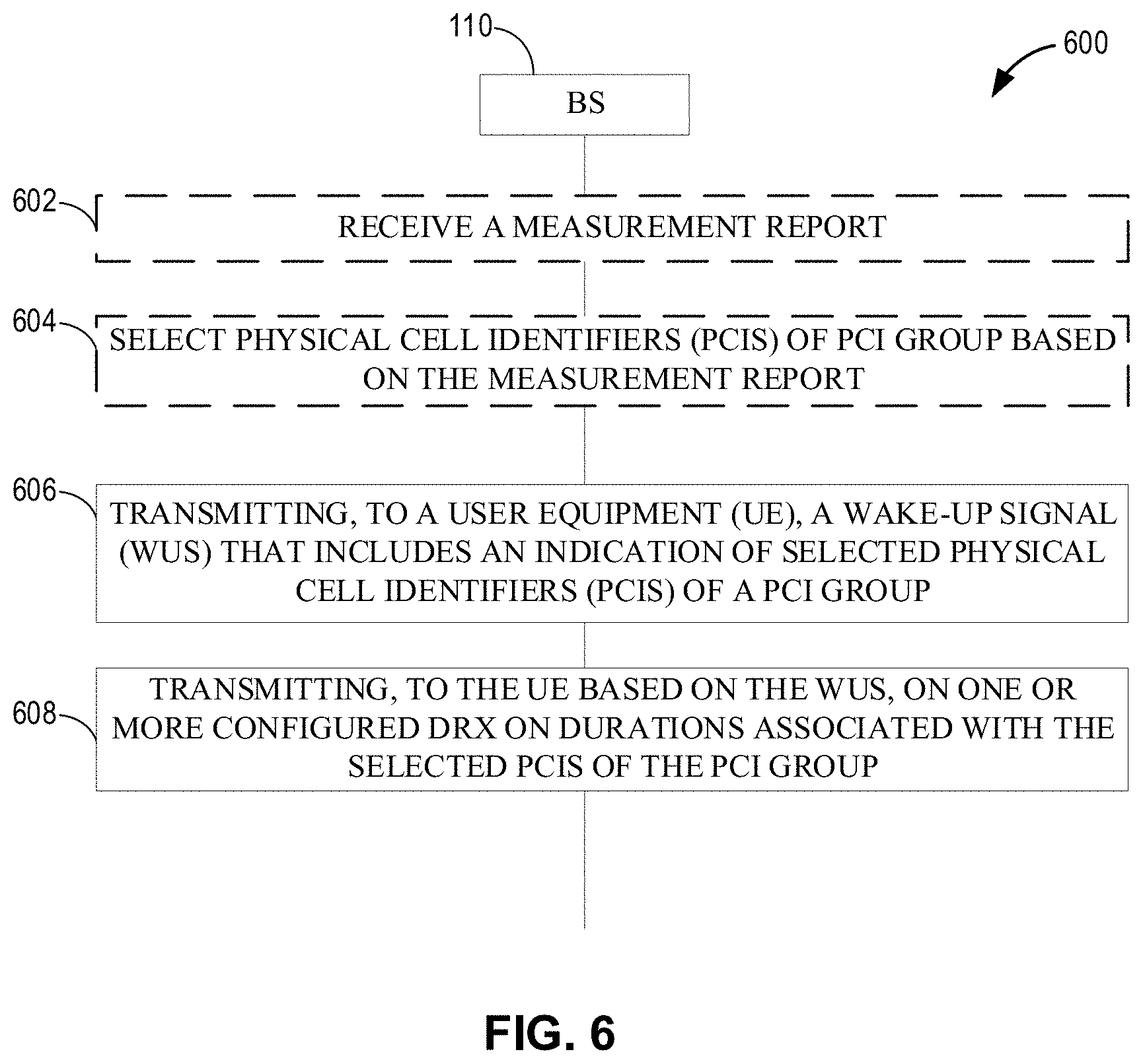 Patent US11778556 Figure 7 – Communication of WUS indicating selected PCIs of a PCI group