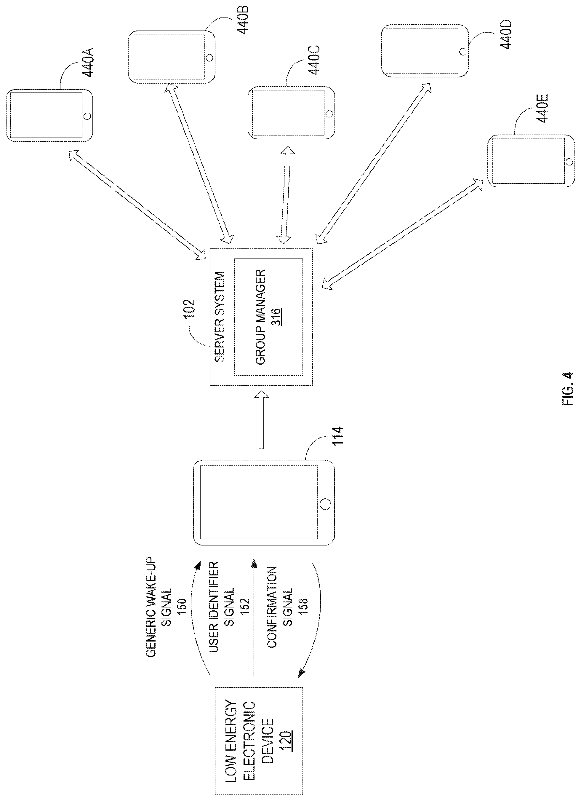 Patent US11778557 Figure 4 – Location determination based on beacon signal transmission to enabled devices