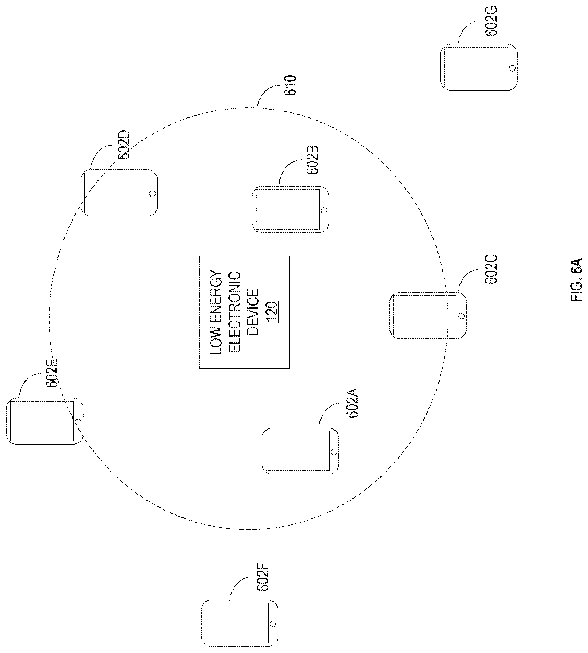 Patent US11778557 Figure 6 – Location determination based on beacon signal transmission to enabled devices