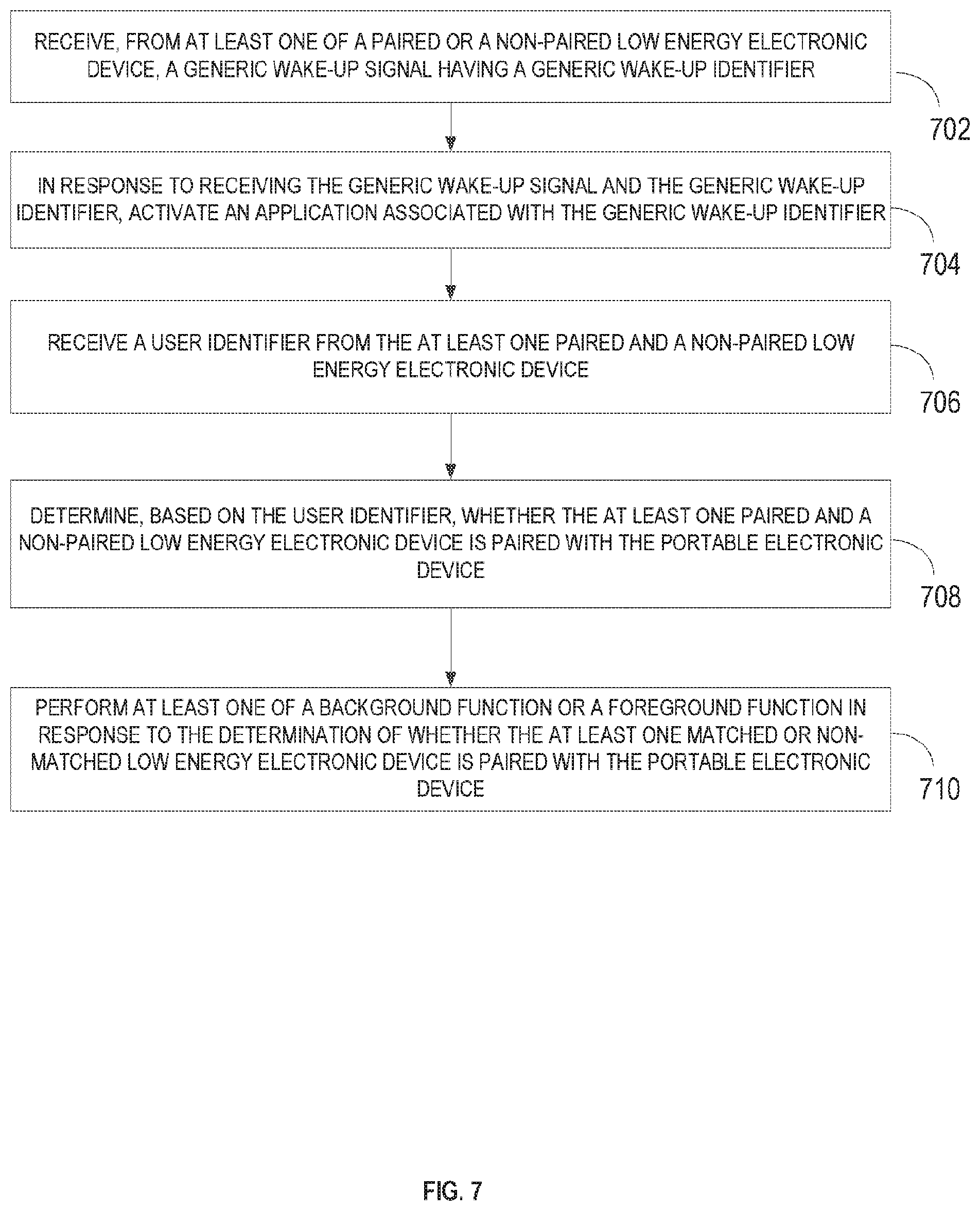 Patent US11778557 Figure 8 – Location determination based on beacon signal transmission to enabled devices