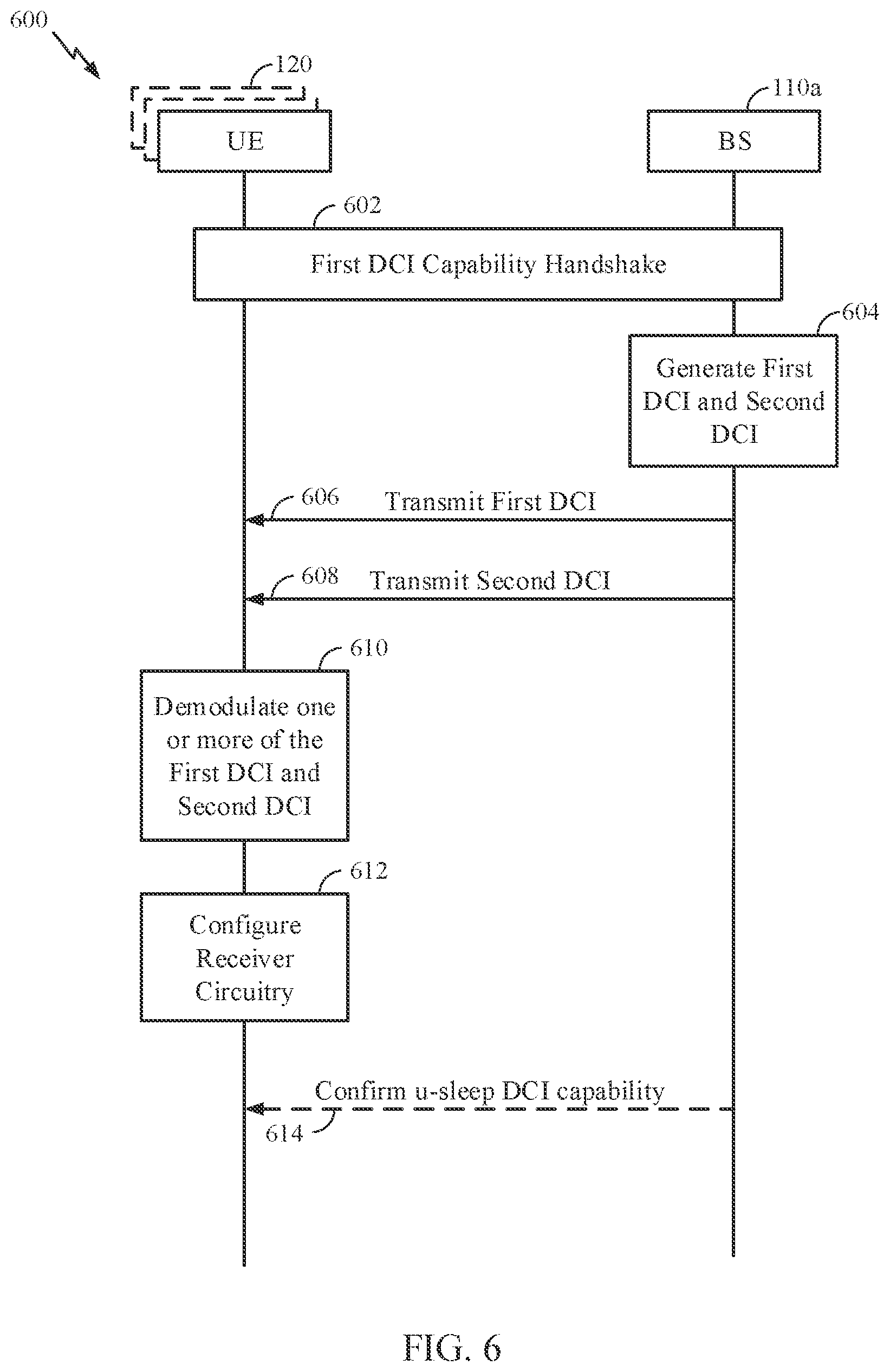 Patent US11778561 Figure 6 – Downlink control information (DCI) format for sleep configuration