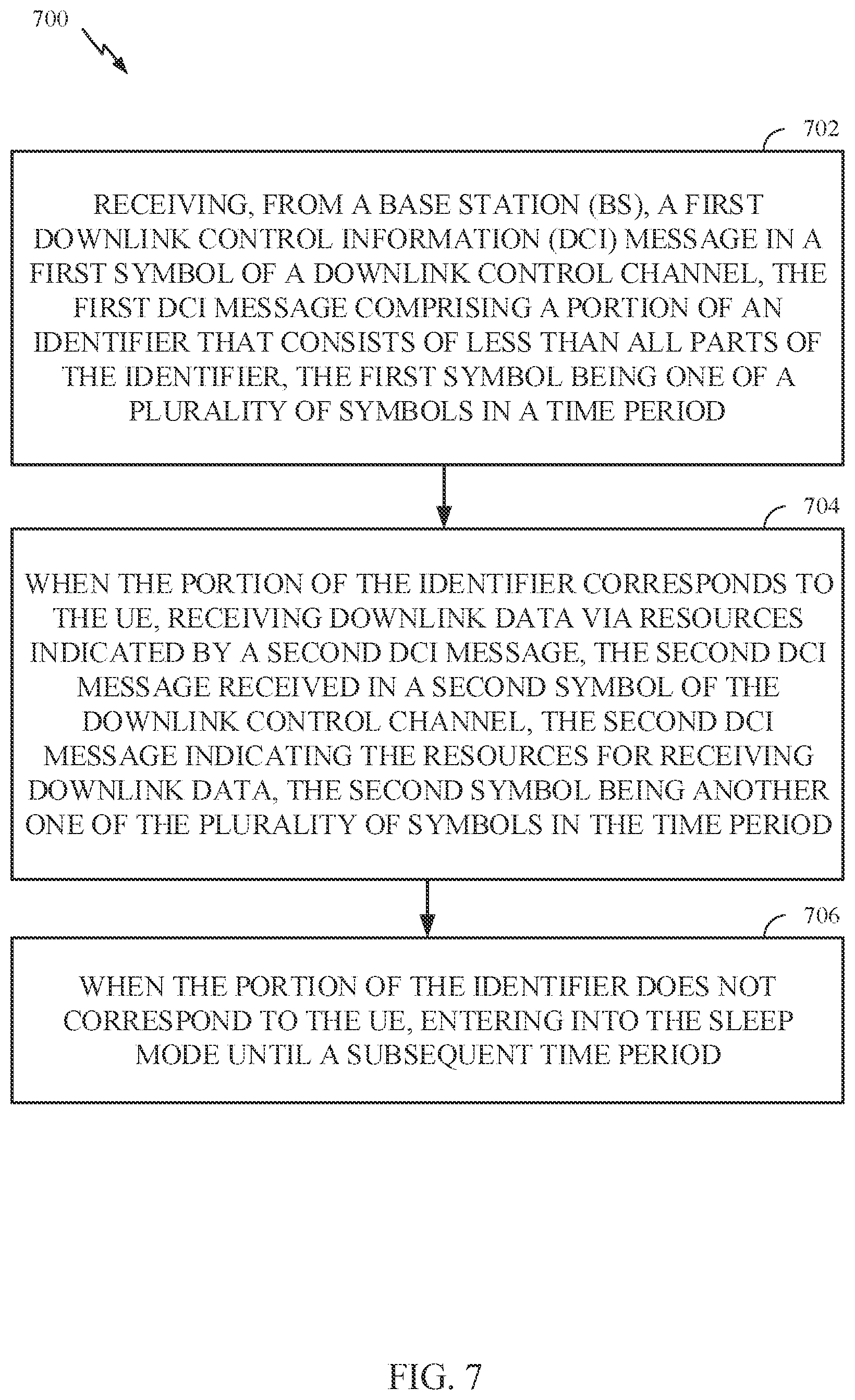 Patent US11778561 Figure 7 – Downlink control information (DCI) format for sleep configuration