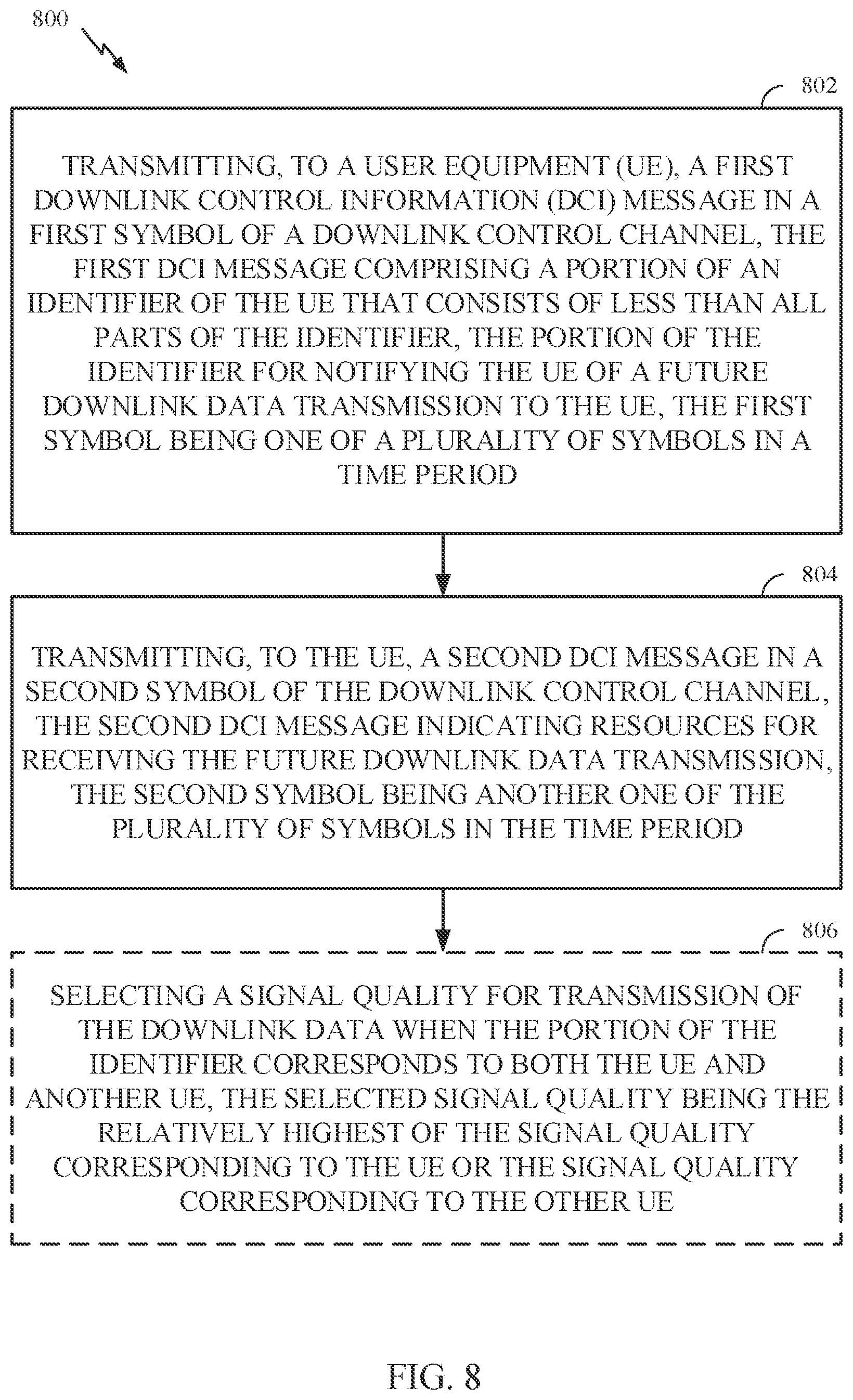Patent US11778561 Figure 8 – Downlink control information (DCI) format for sleep configuration