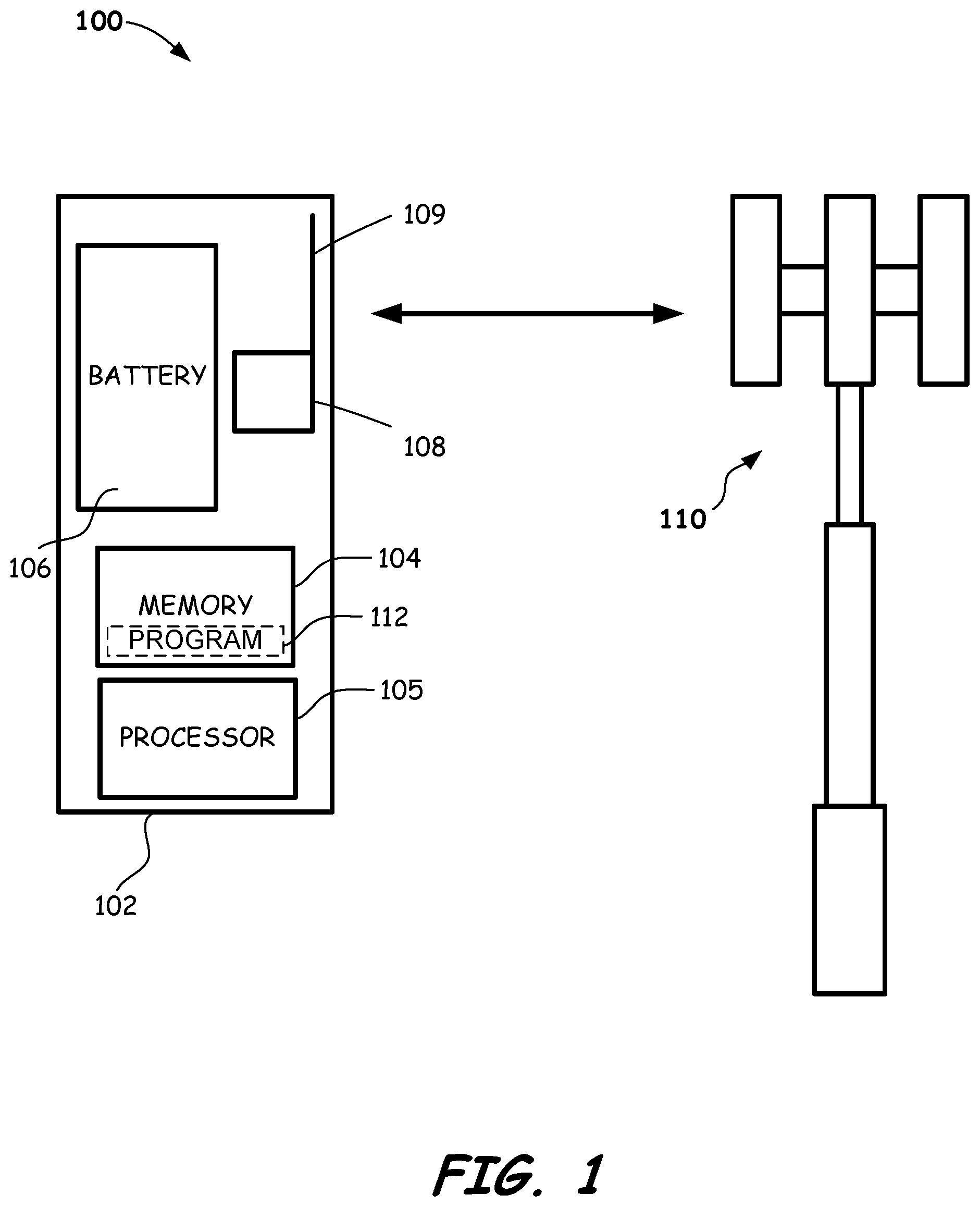 Patent US11778562 Figure 1 – Methods and apparatus for reducing mobile telephone power consumption and/or radiation exposure