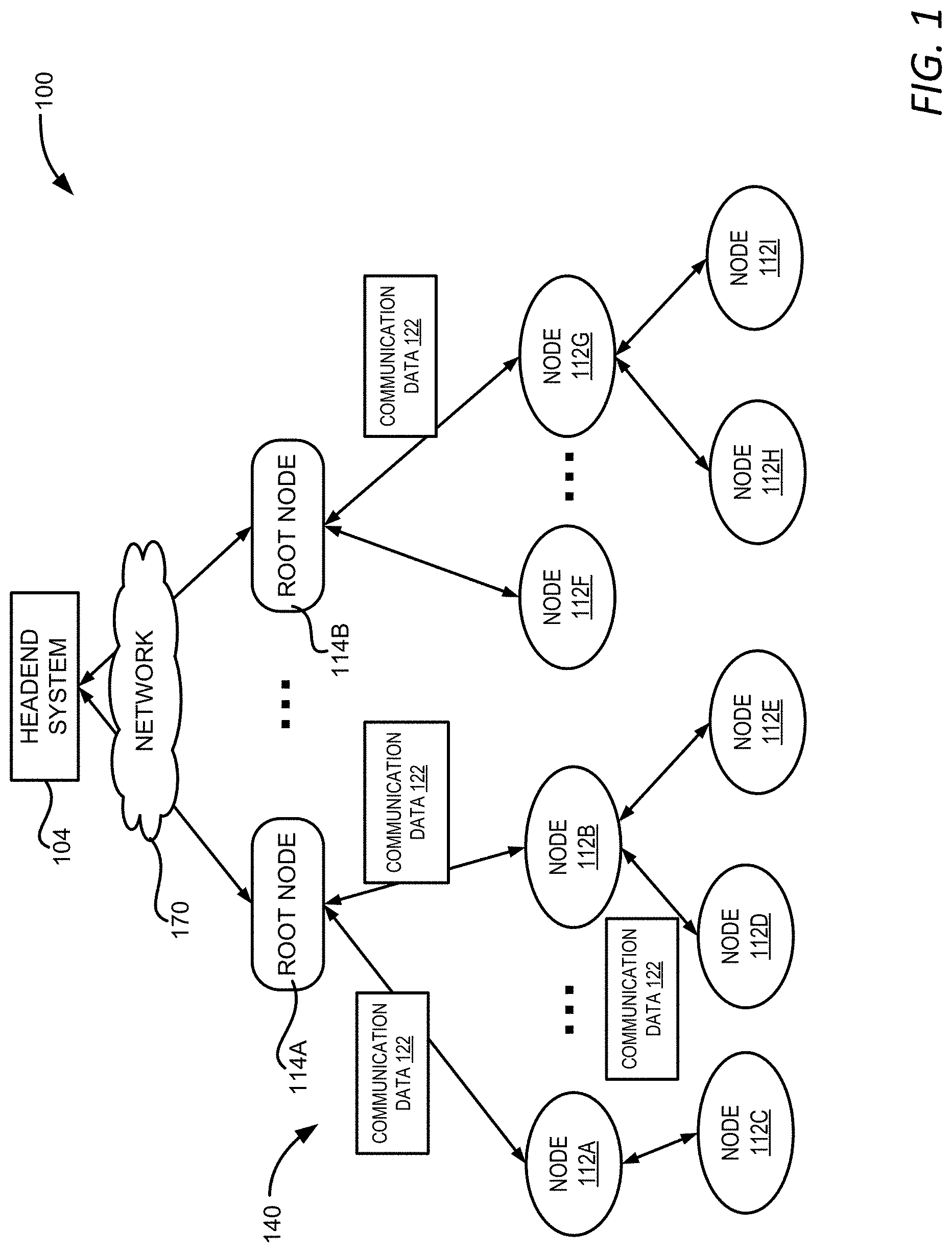 Patent US11778583 — Autonomous geographical location determination using mesh network — Figure 1