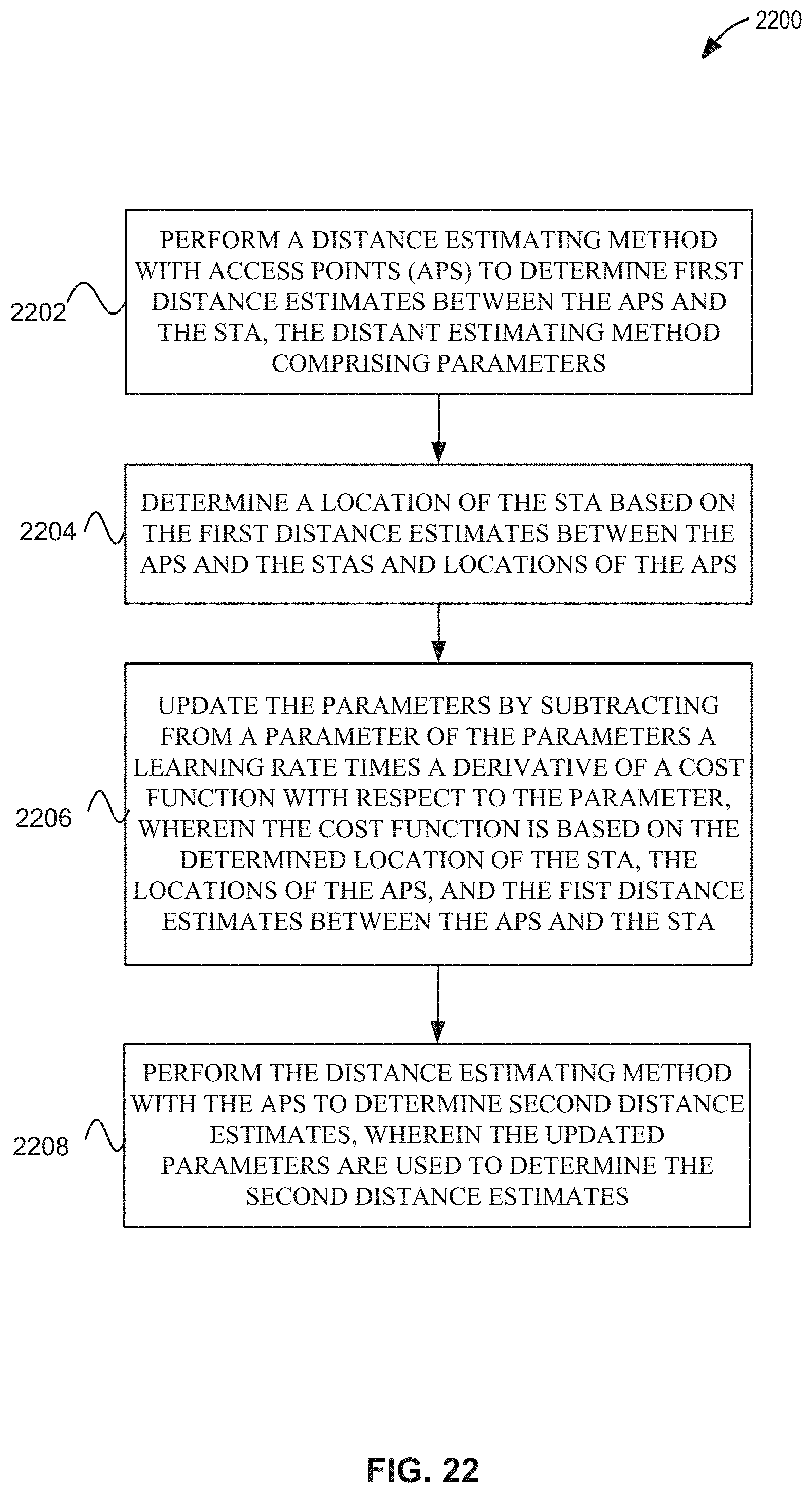 Patent US11778584 Figure 20 – Parameter update for range-based positioning