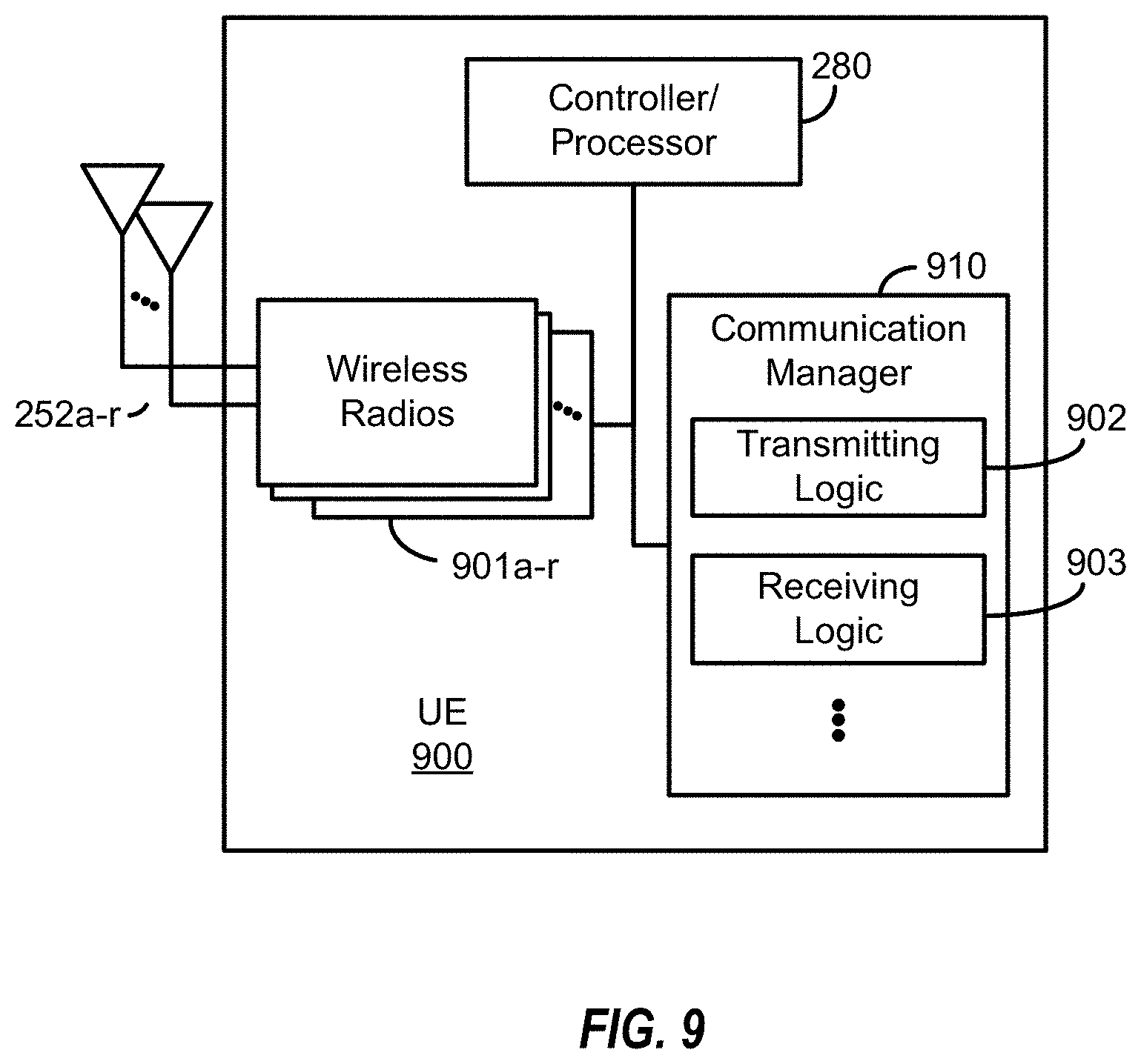Patent US11778606 Figure 9 – Waveform reports for recommending and indicating waveforms to be used for downlink wireless communication