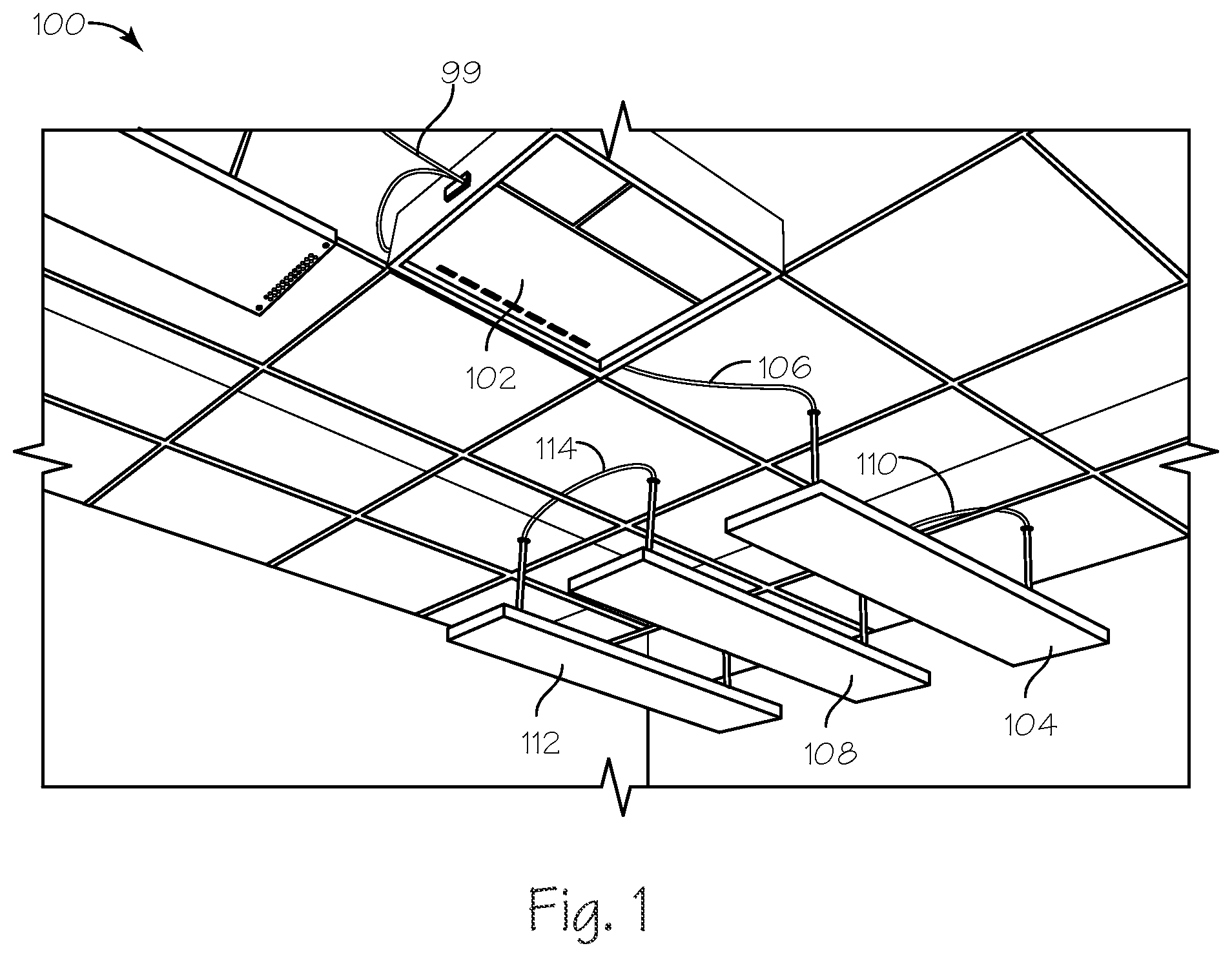 Patent US11778708 Figure 1 – System for distributing DC power to and controlling building devices