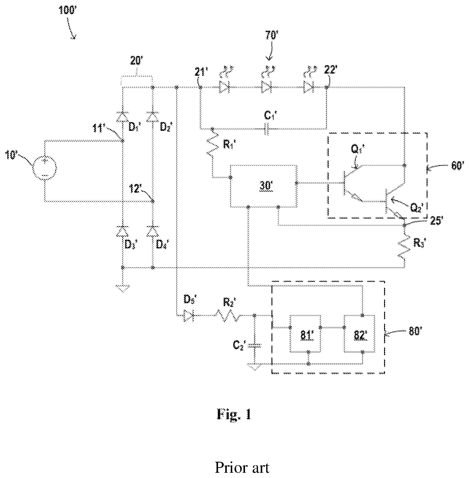 Patent US11778709 Figure 1 – Driving circuit and associated lamp