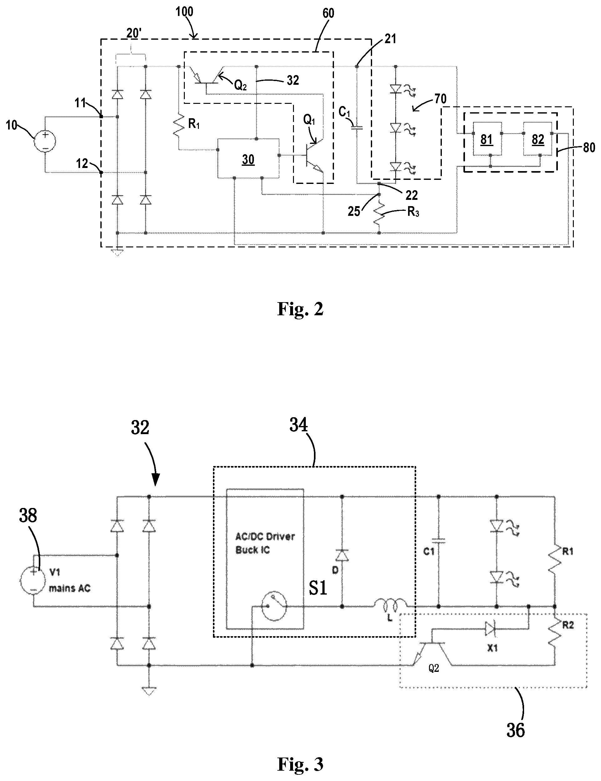 Patent US11778709 Figure 2 – Driving circuit and associated lamp