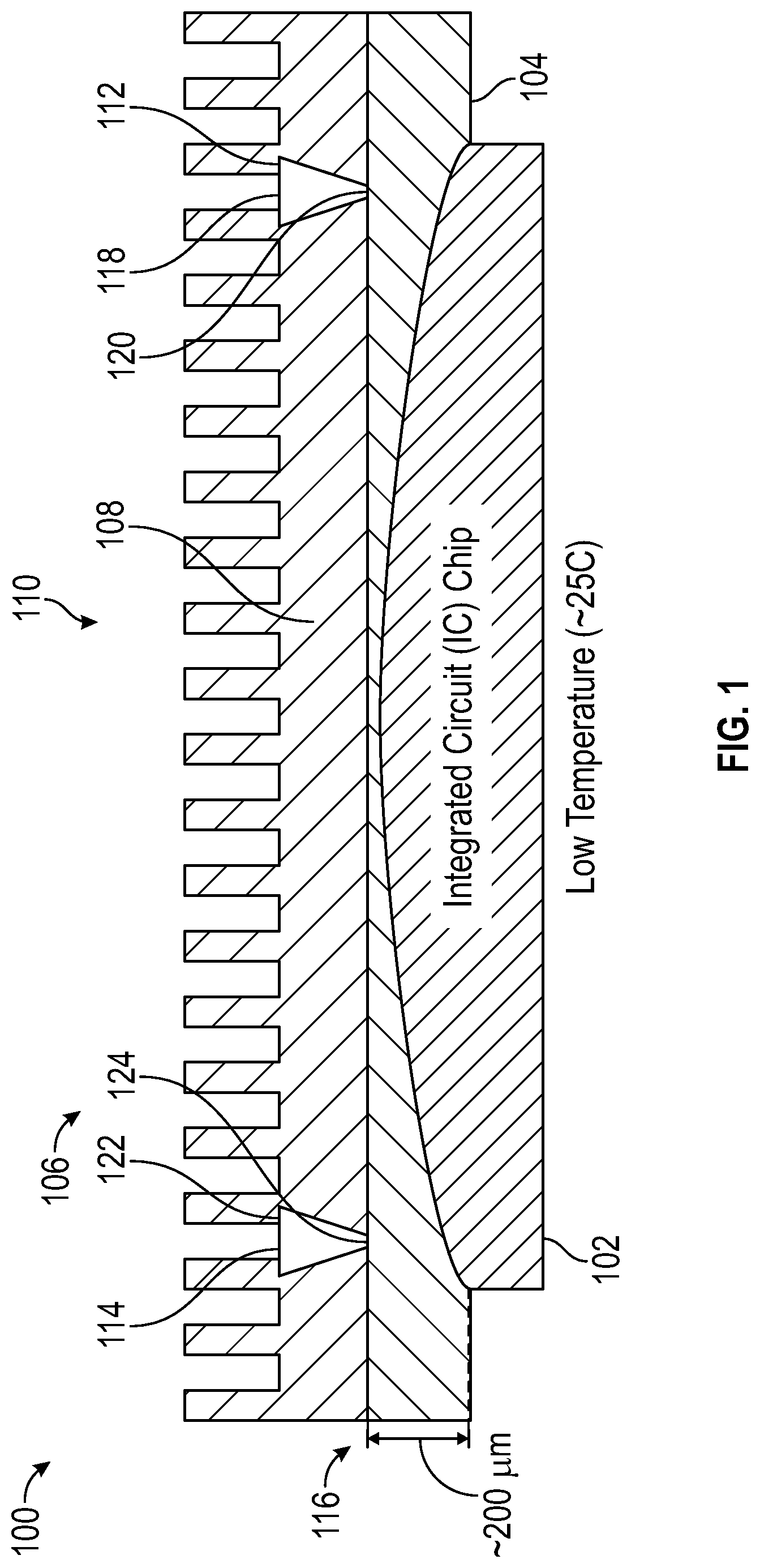 Patent US11778725 Figure 1 – Thermal interface material (TIM) filling structure for high warpage chips