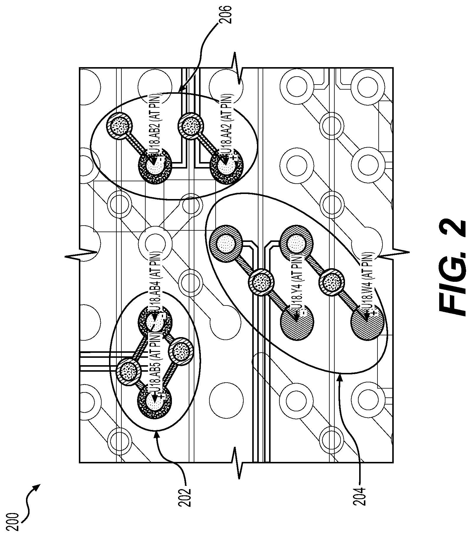Patent US11778731 Figure 2 – Systems and methods for break out of interconnections for high-density integrated circuit packages on a multi-layer printed circuit board