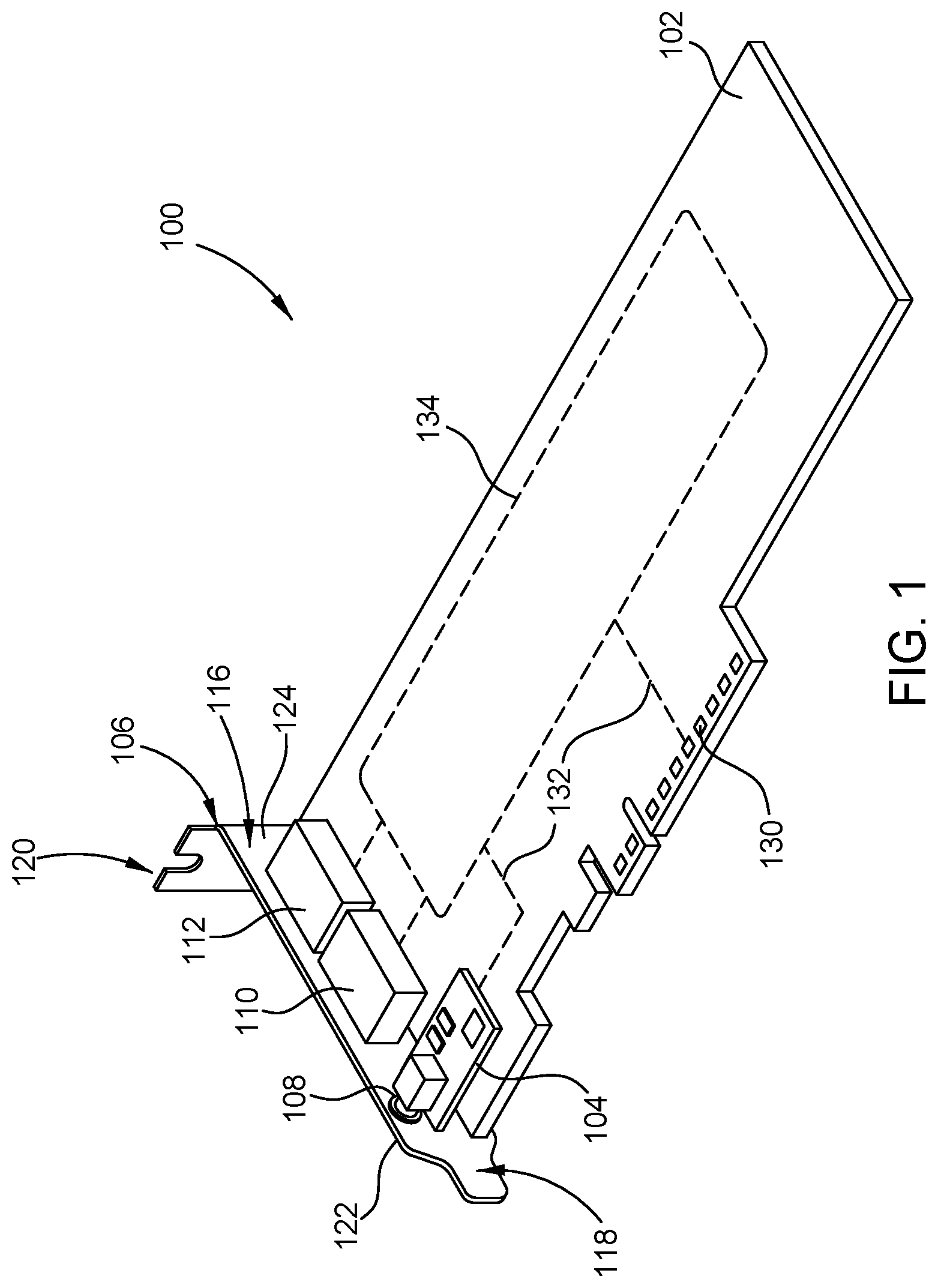 Patent US11778743 Figure 1 – Expansion card with mezzanine level connector