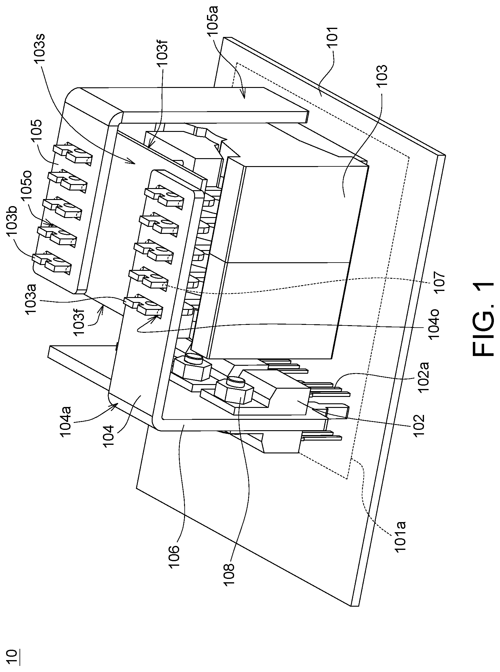 Patent US11778746 Figure 1 – Assembly structure of transformer and circuit board as well as assembly method thereof