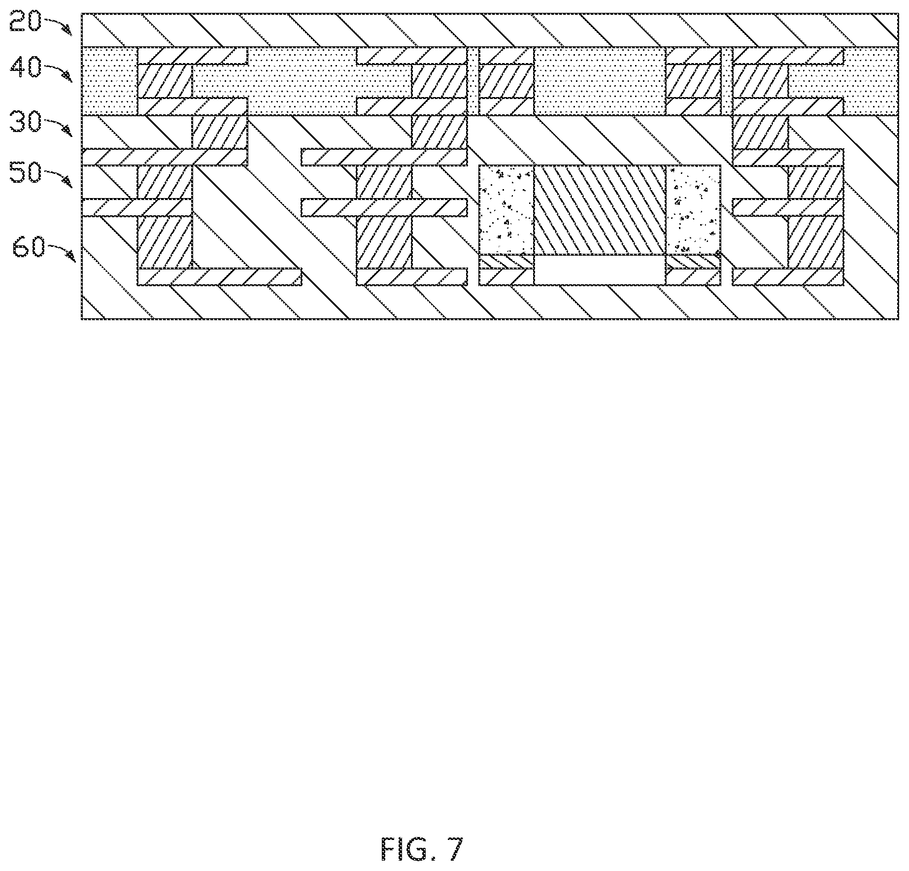 Patent US11778752 Figure 7 – Circuit board with embedded electronic component and method for manufacturing the same