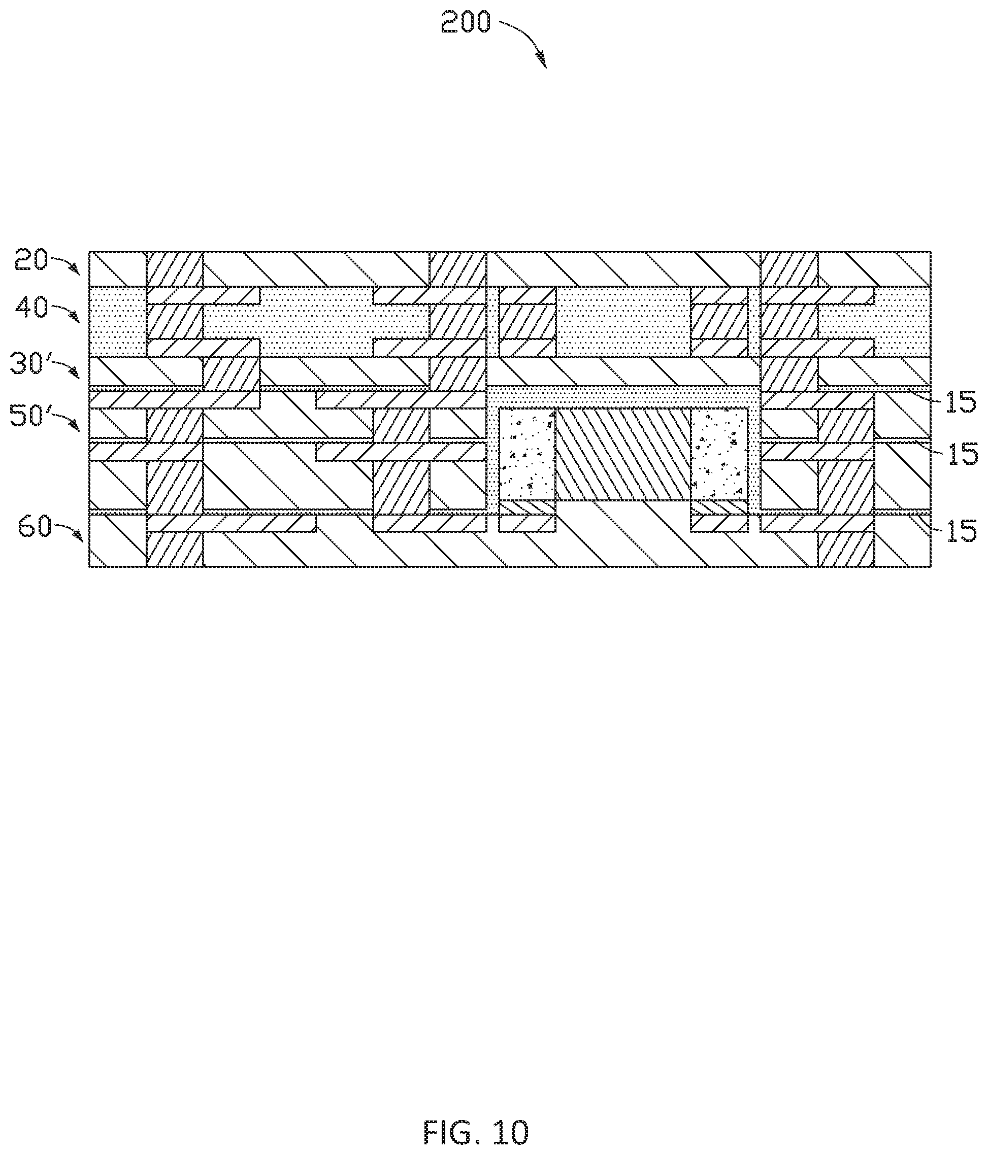 Patent US11778752 Figure 10 – Circuit board with embedded electronic component and method for manufacturing the same