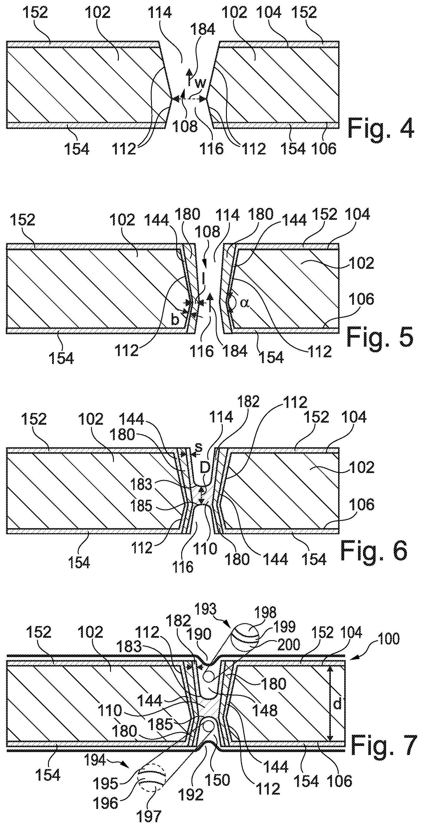 Patent US11778754 Figure 2 – Component carrier with through hole filled with extra plating structure between sidewalls and plated bridge structure