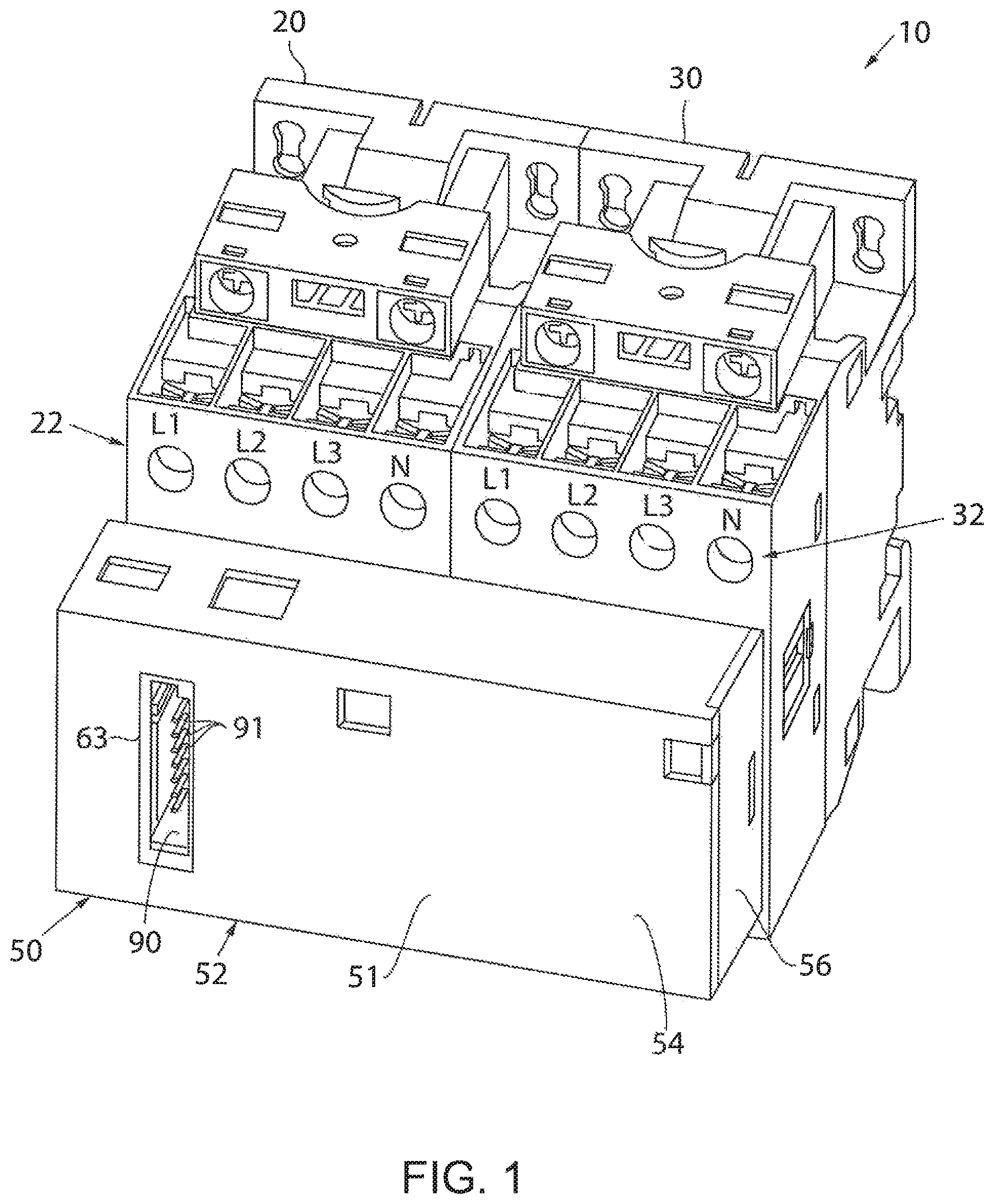 Patent US11778759 Figure 1 – Universal control module for a reversing contactor