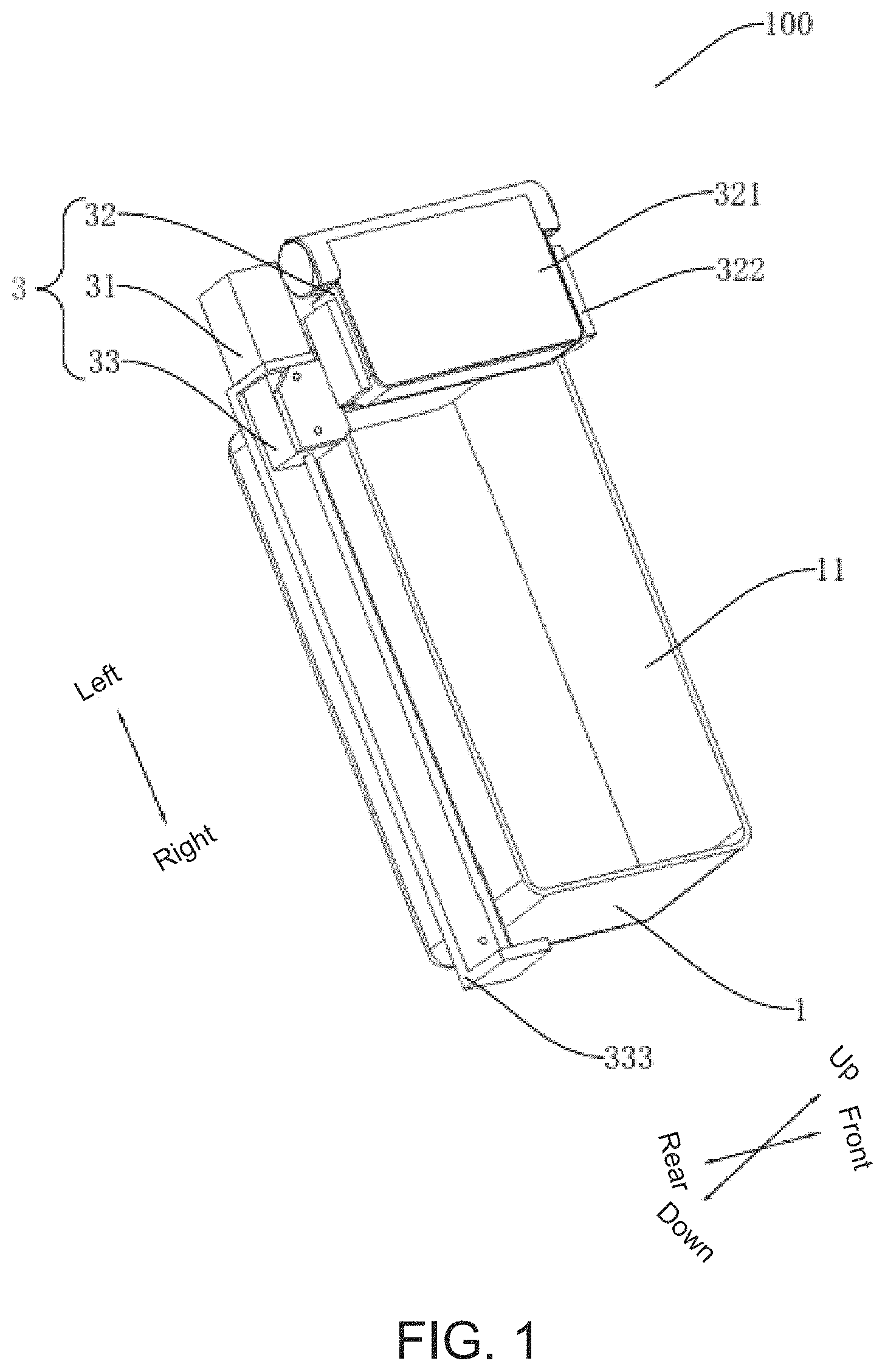 Patent US11778762 Figure 1 – Display assembly and vehicle having the same