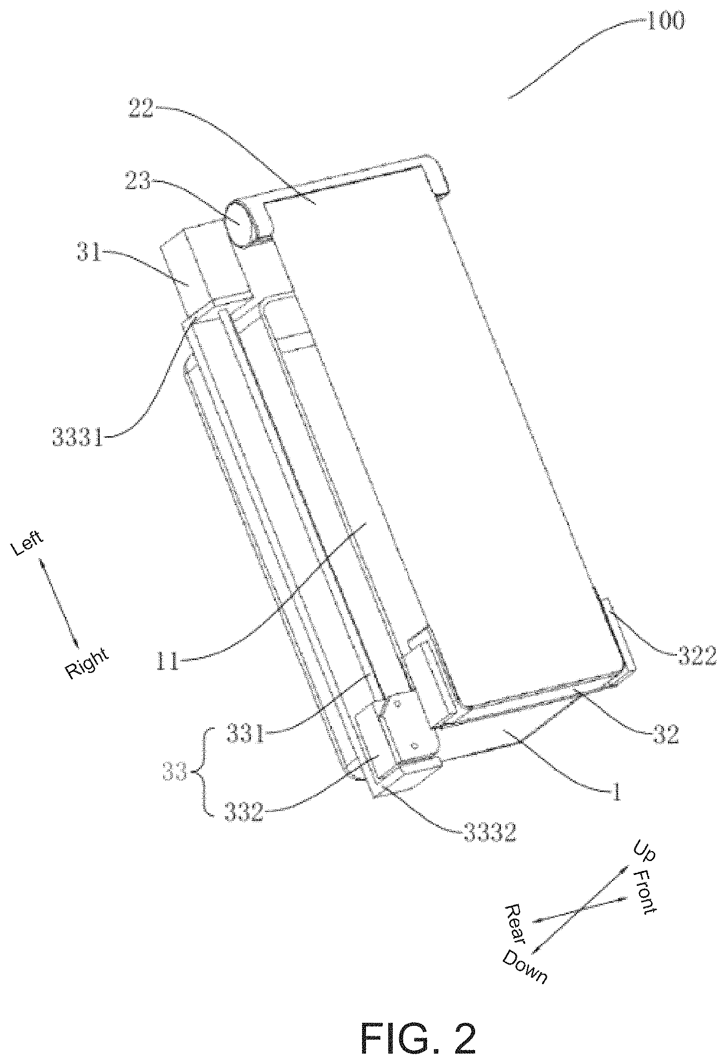 Patent US11778762 Figure 2 – Display assembly and vehicle having the same