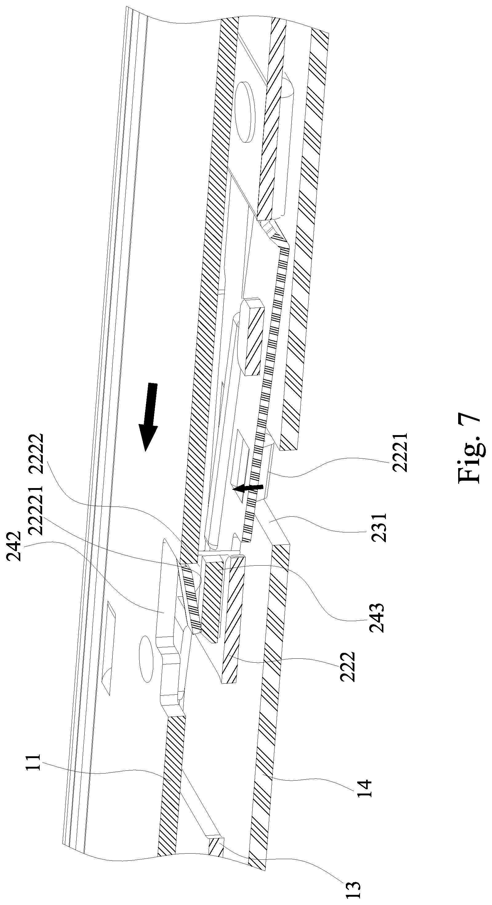 Patent US11778770 Figure 7 – Synchronizing and locking mechanism of server slide rail