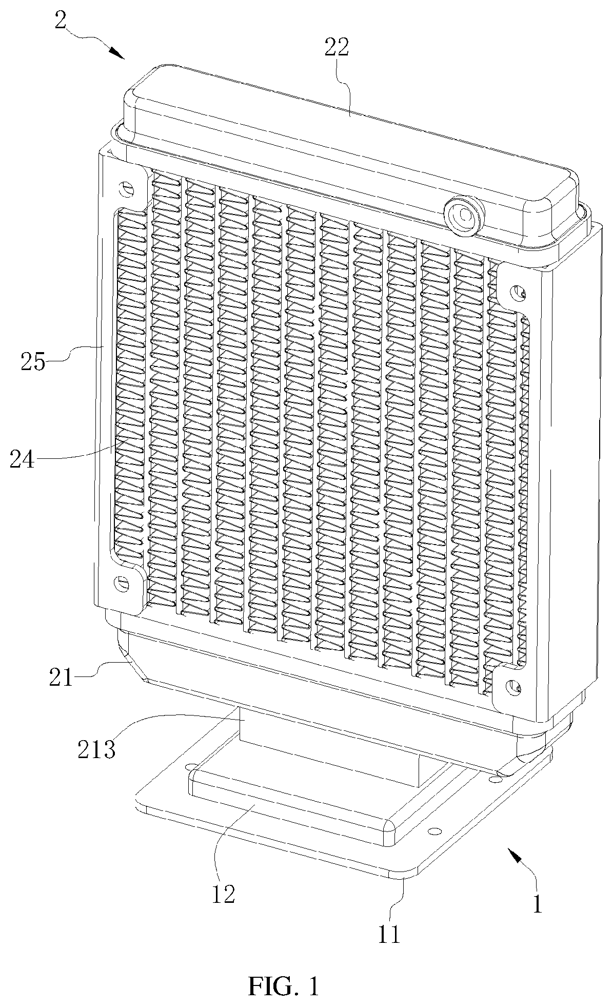 Patent US11778774 Figure 1 – Pumpless liquid-cooling heat dissipator