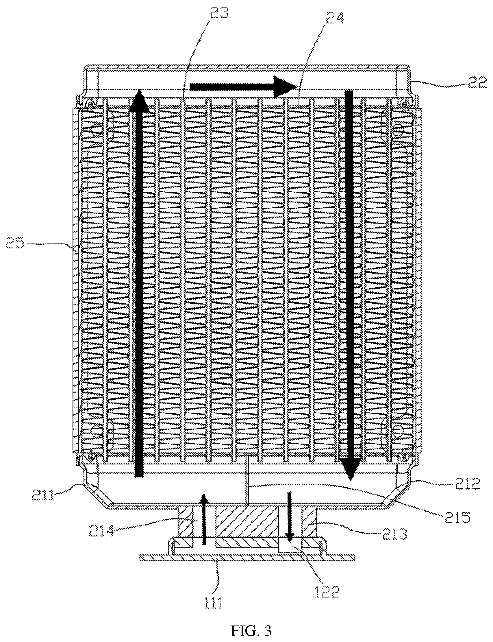 Patent US11778774 Figure 3 – Pumpless liquid-cooling heat dissipator