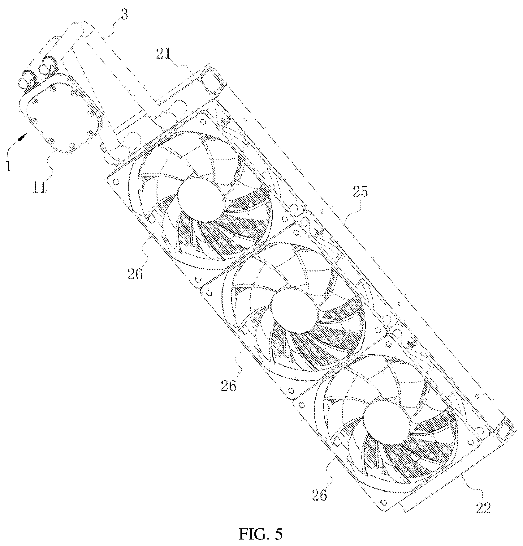 Patent US11778774 Figure 5 – Pumpless liquid-cooling heat dissipator