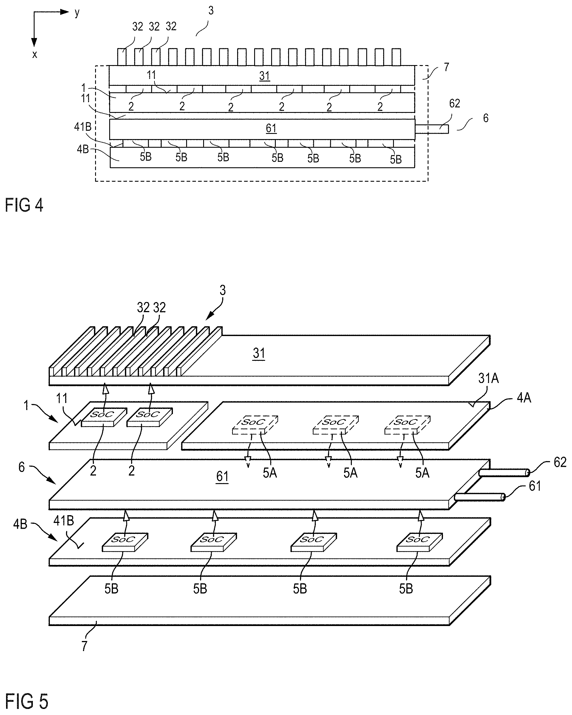 Patent US11778785 Figure 2 – Electronic system with a hybrid cooling system