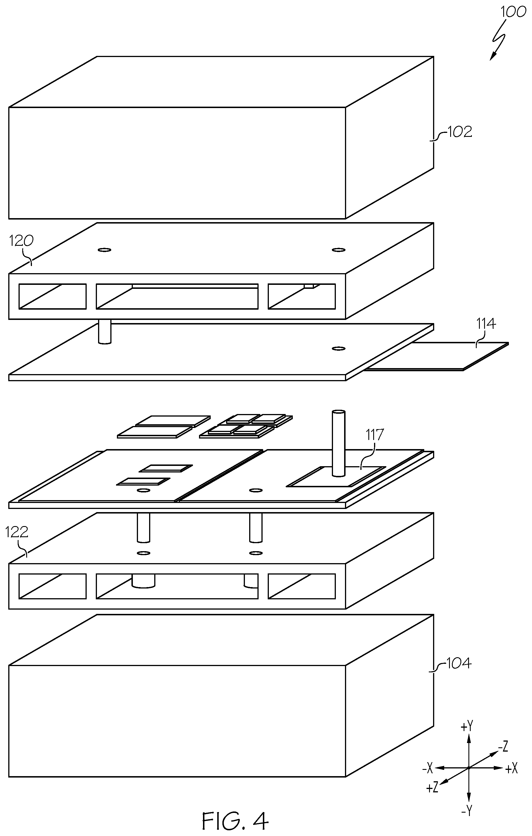 Patent US11778793 Figure 4 – Systems including an integrated power module with vias and methods of forming the same