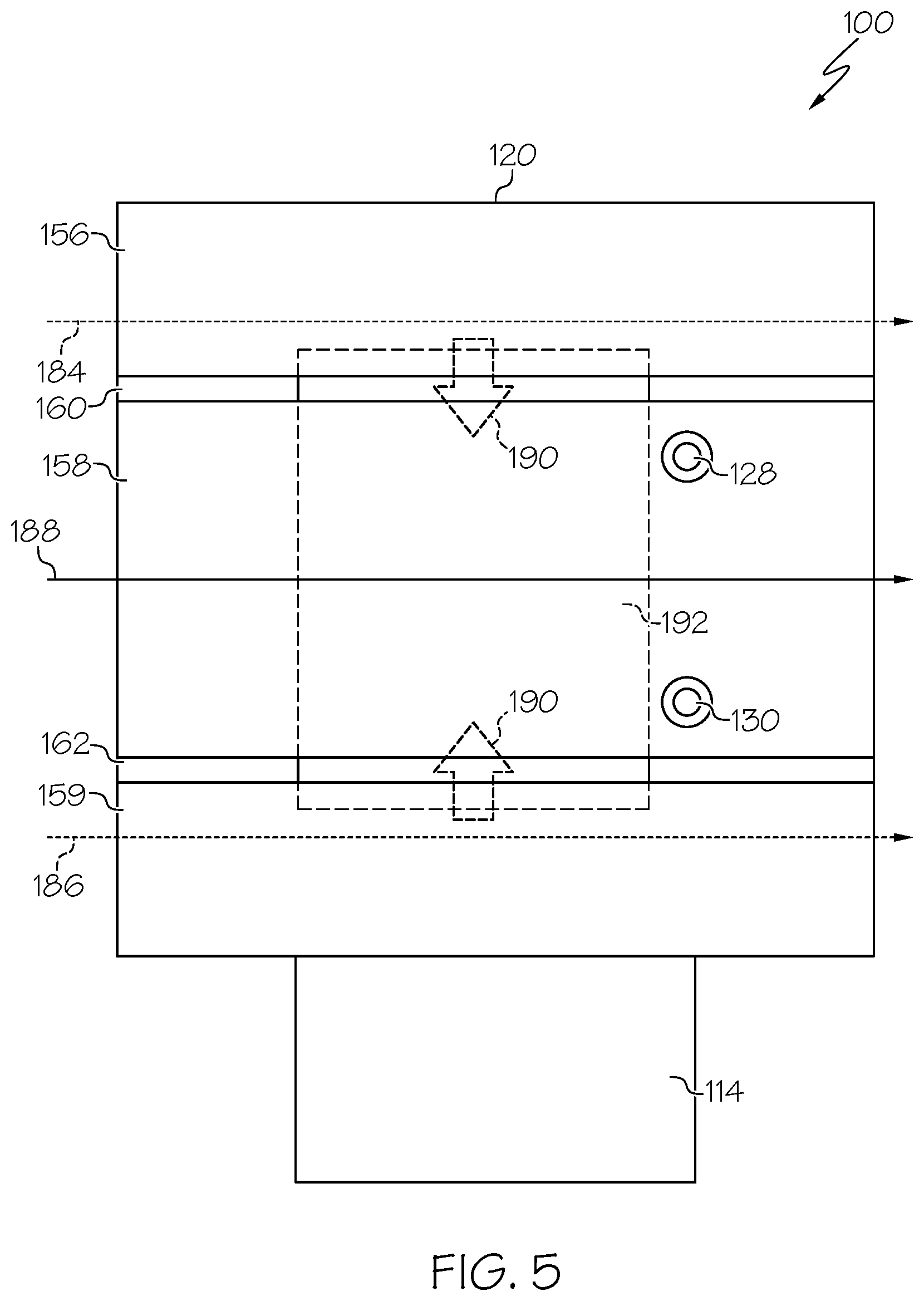 Patent US11778793 Figure 5 – Systems including an integrated power module with vias and methods of forming the same